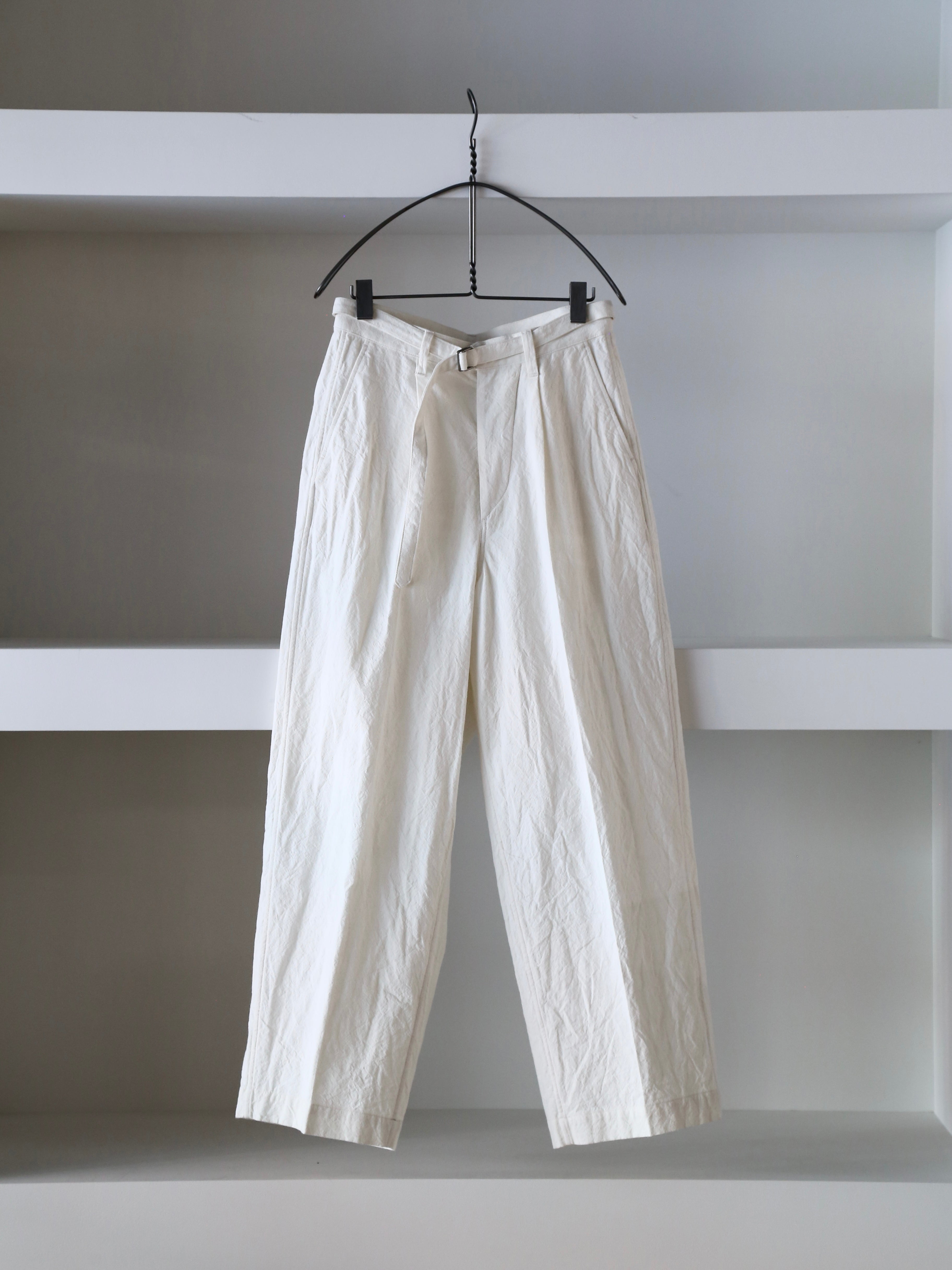 blurhms】Linen Cotton Belted Trousers (Mens) – End on End.