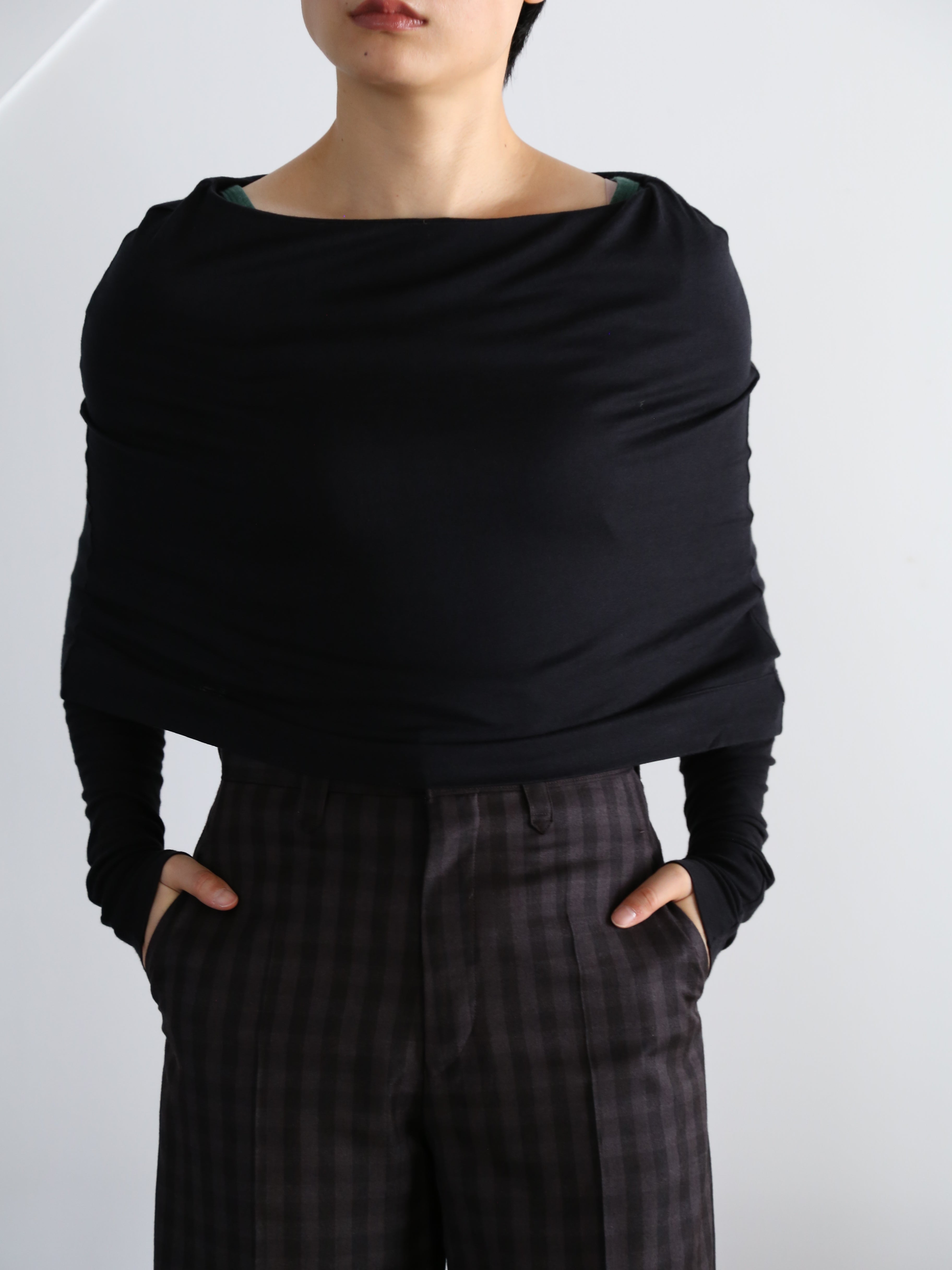 BOWTE】CAPE DETAIL COTTON/SILK CUT&SEWN – End on End.