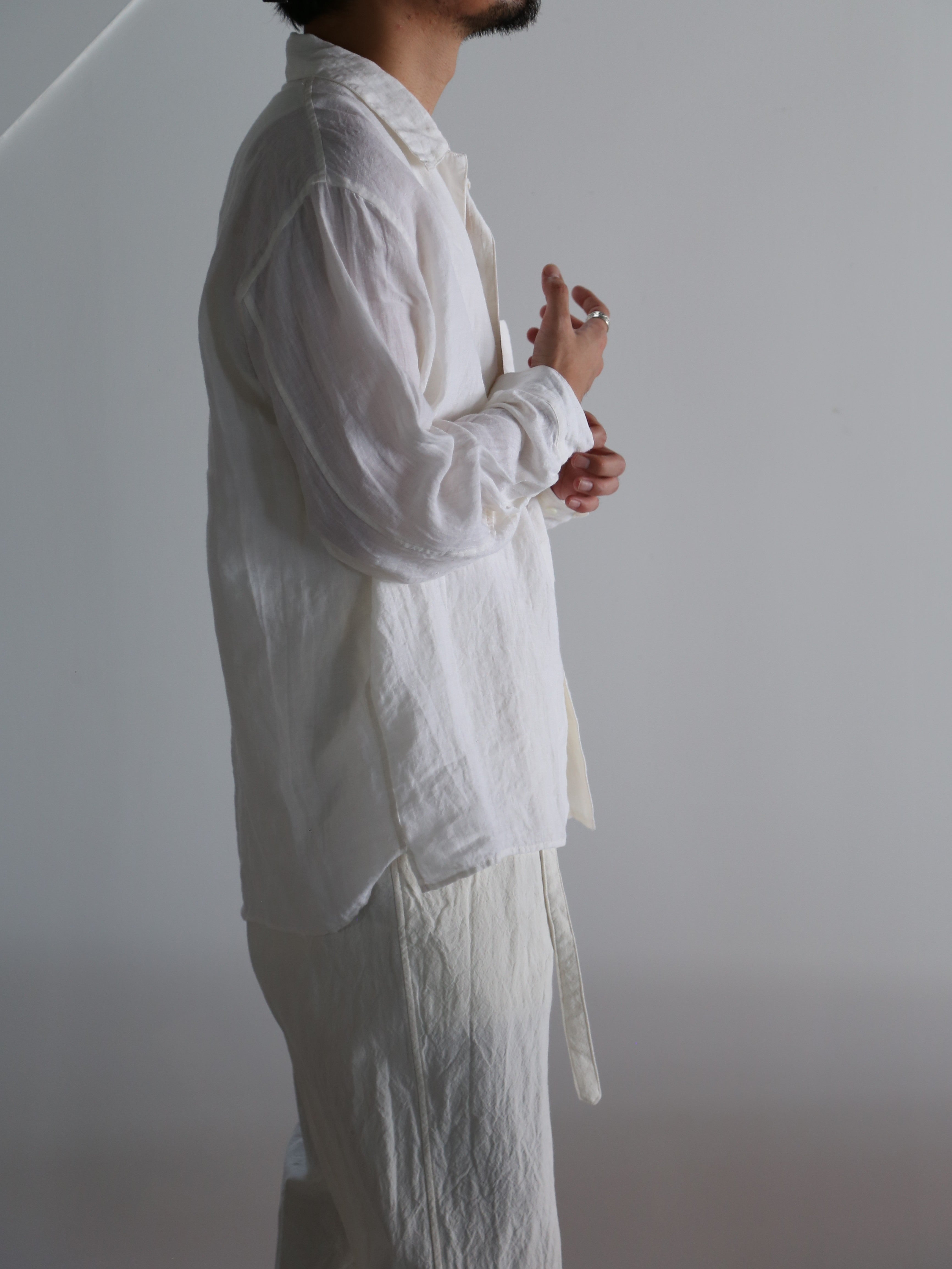 blurhms】Linen Open-collar Shirt L/S (Mens) – End on End.