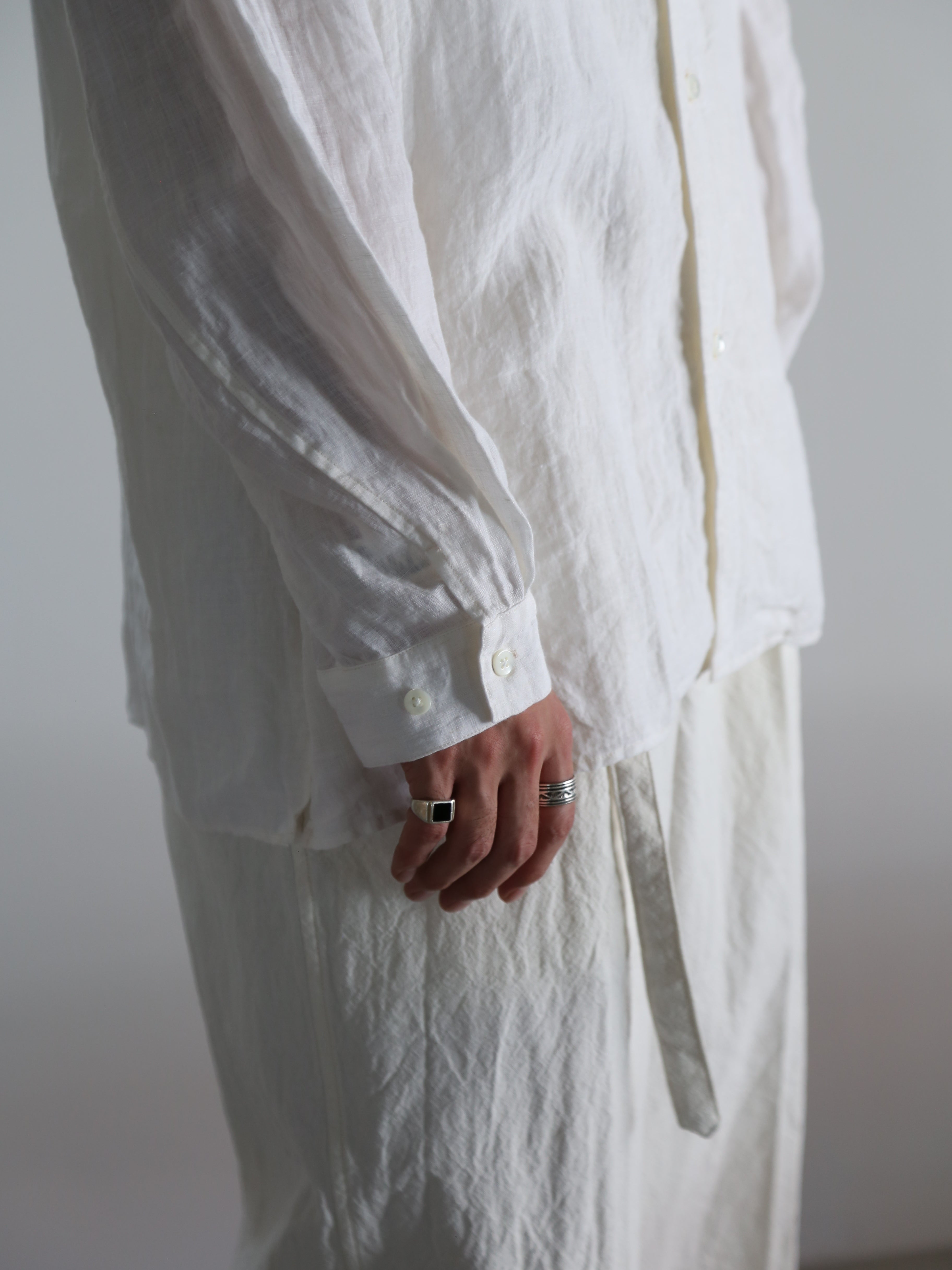blurhms】Linen Open-collar Shirt L/S (Mens) – End on End.