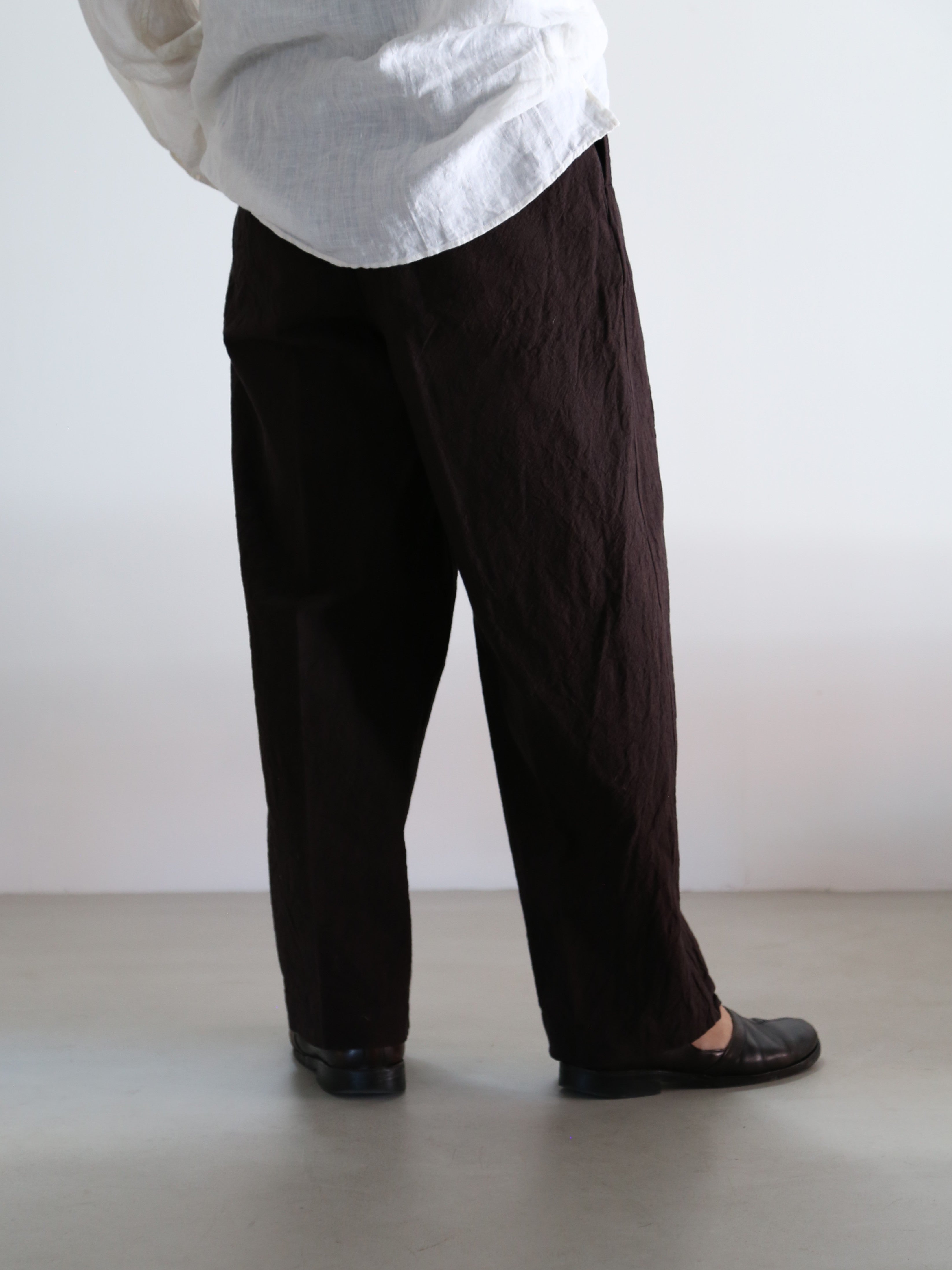 blurhms】Linen Cotton Belted Trousers (Mens) – End on End.