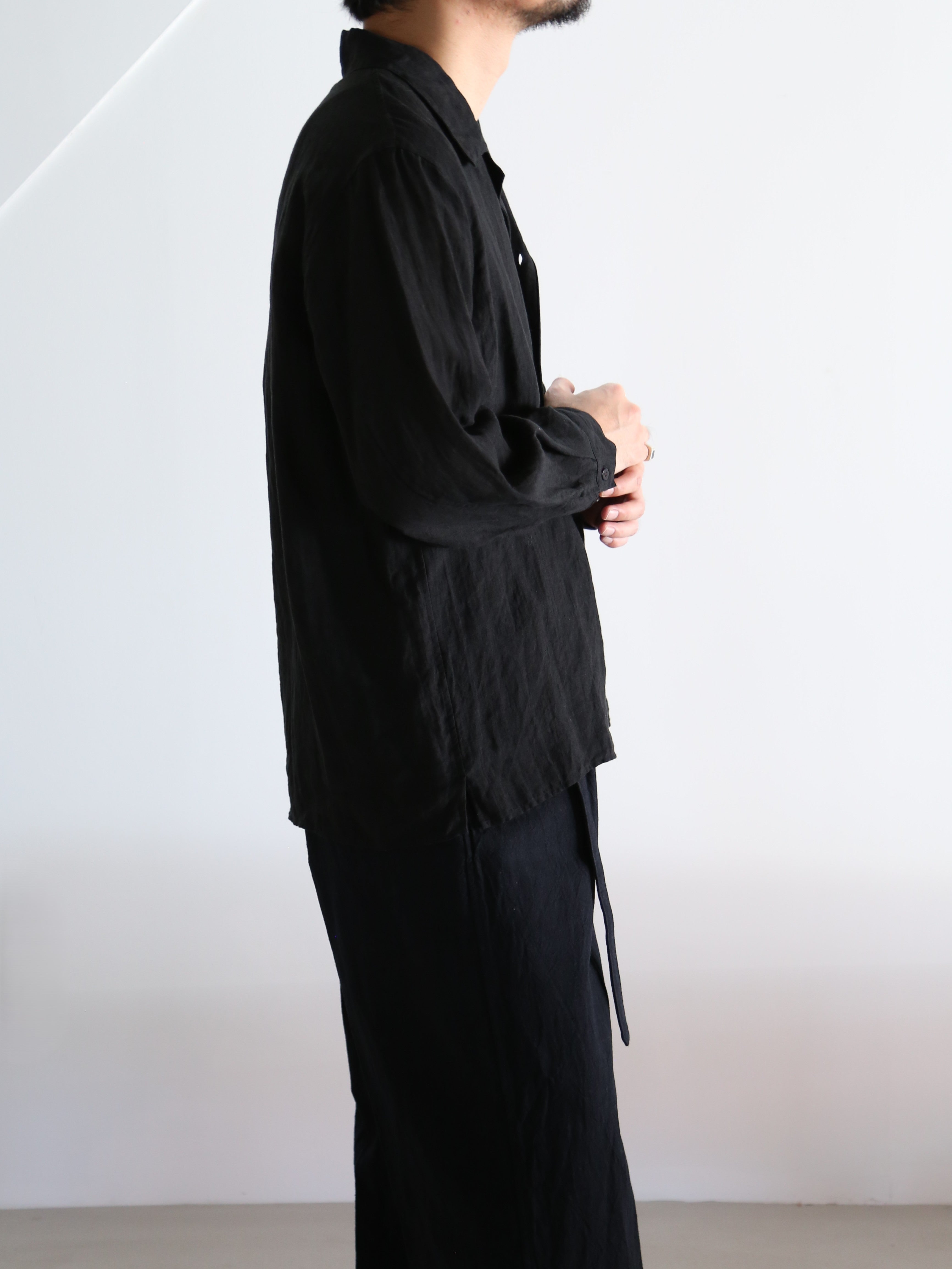 blurhms】Linen Open-collar Shirt L/S (Mens) – End on End.