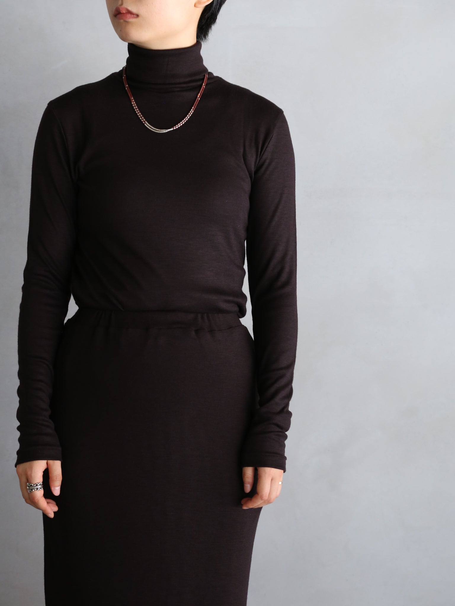 Wool Rib Turtle Neck (Womens)