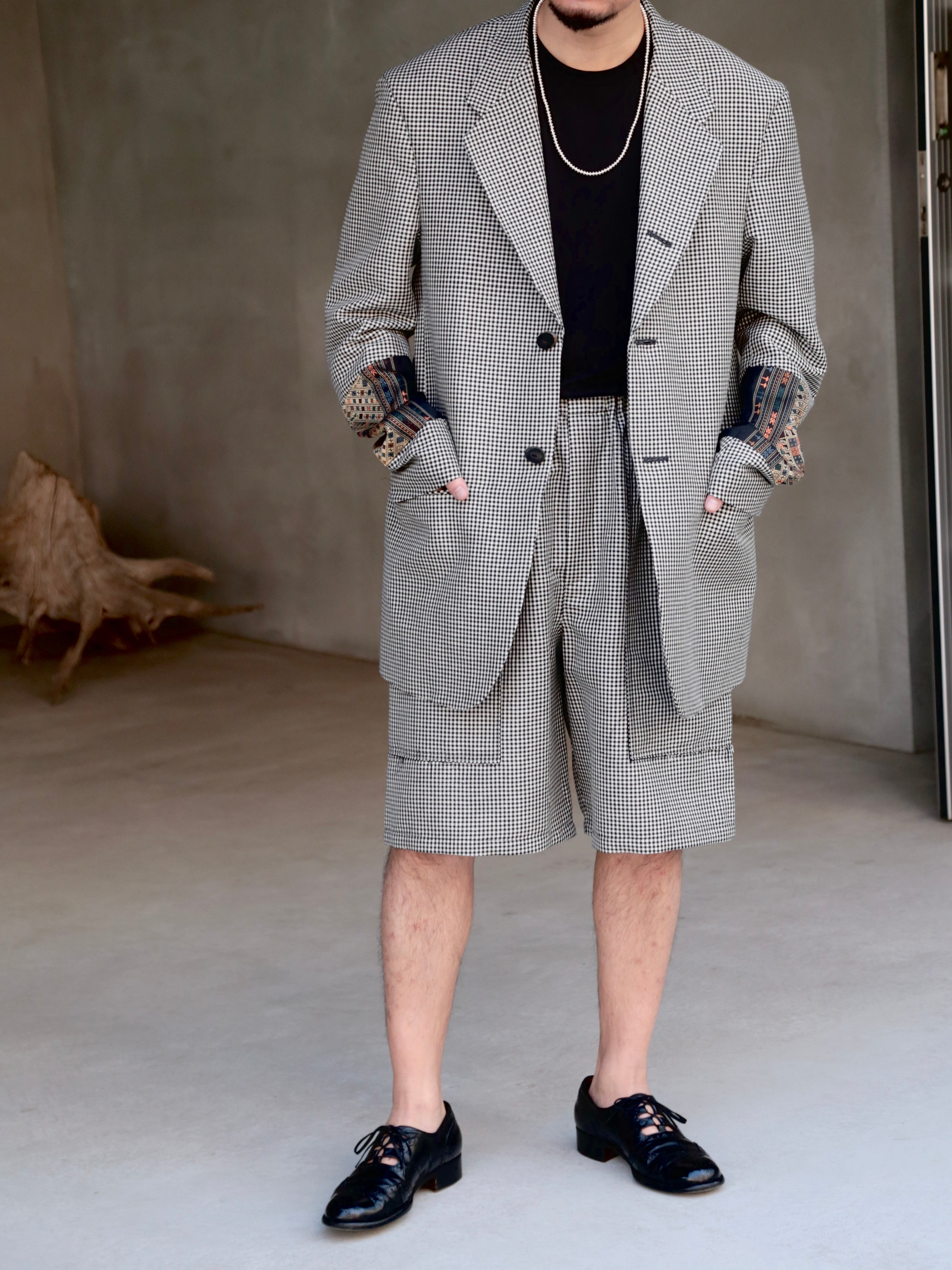 CLASS】CCGS05UNI B LINEN WOOL CHECK JACKET (DORMEUIL) – End on End.