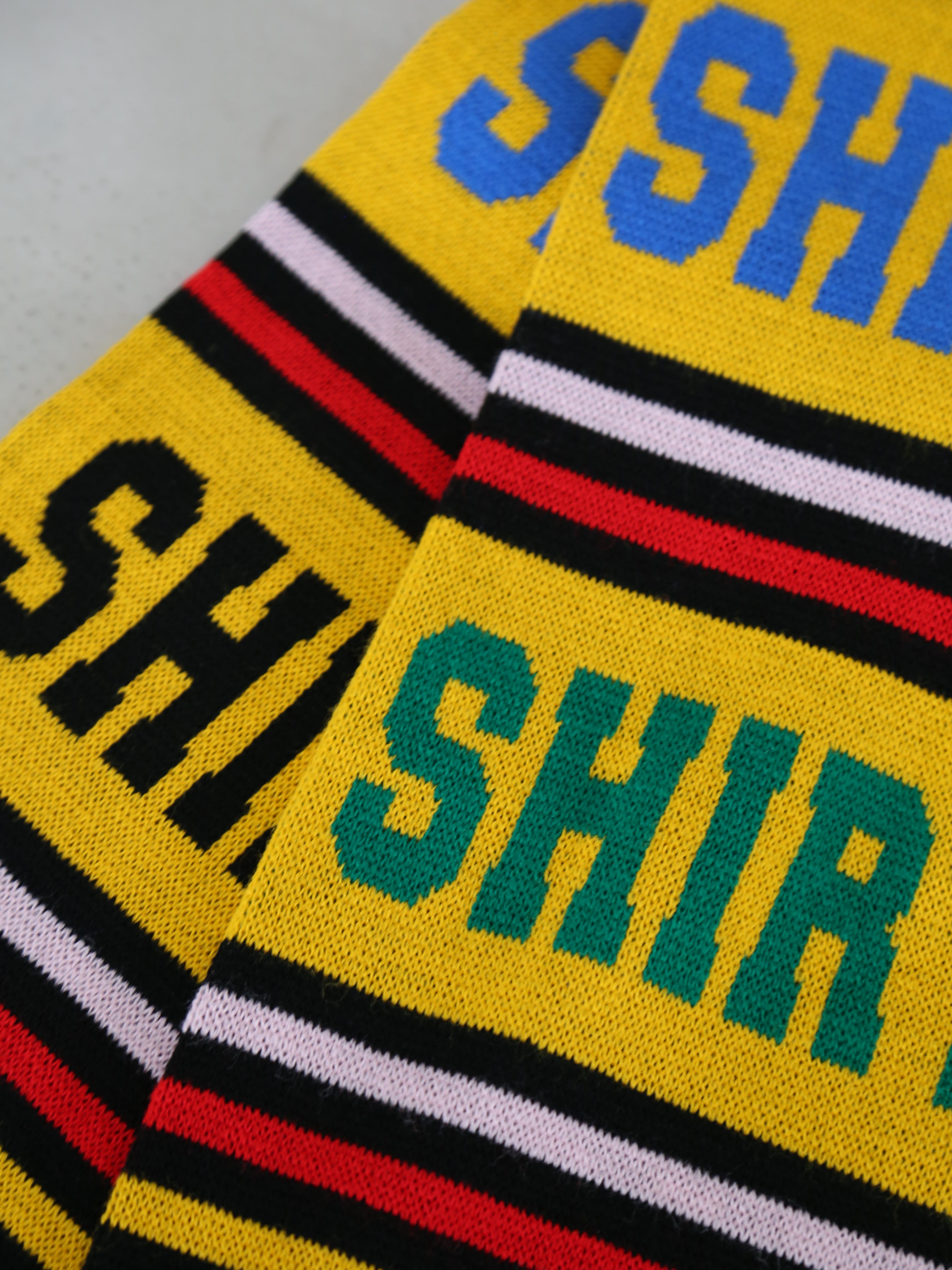 COMME des GARCONS コムデギャルソン 25AW FP-K402 SHIRT シャツ knitted jacquard acrylic football scarves ジャカード アクリル フットボール スカーフ マフラー レッド系【極上美品】【中古】 IMG_5832_69c20e1a-e542-4876-