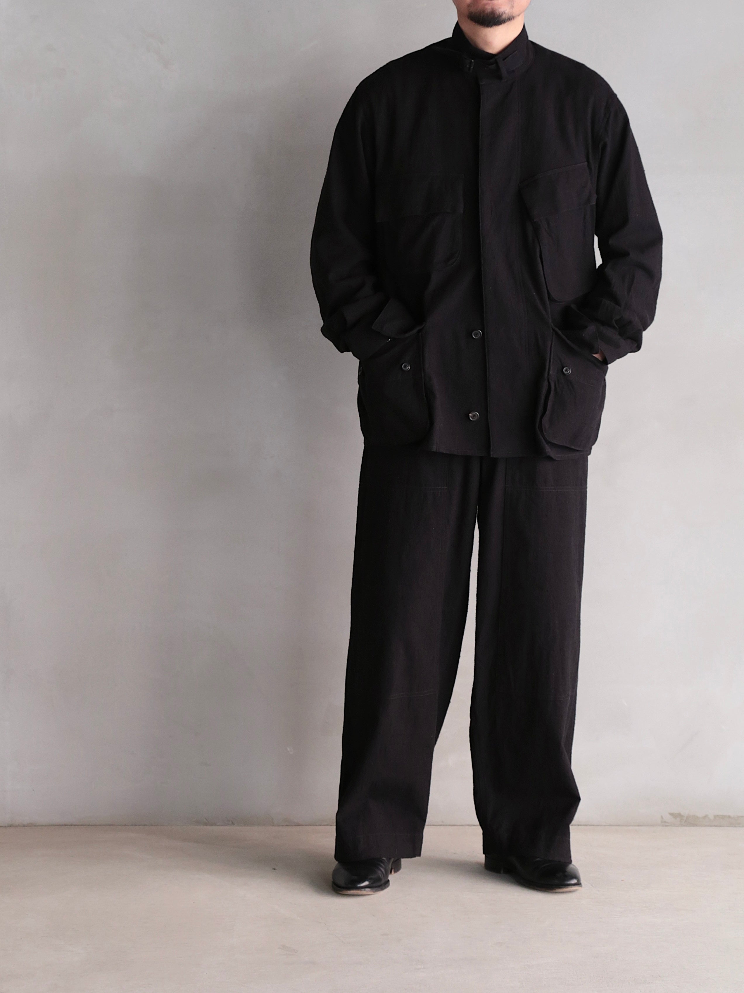 ブラームスblurhms リネンジャケット黒 blurhms】Silk/Cotton Nep Rider's Jacket (Mens) – End on End.