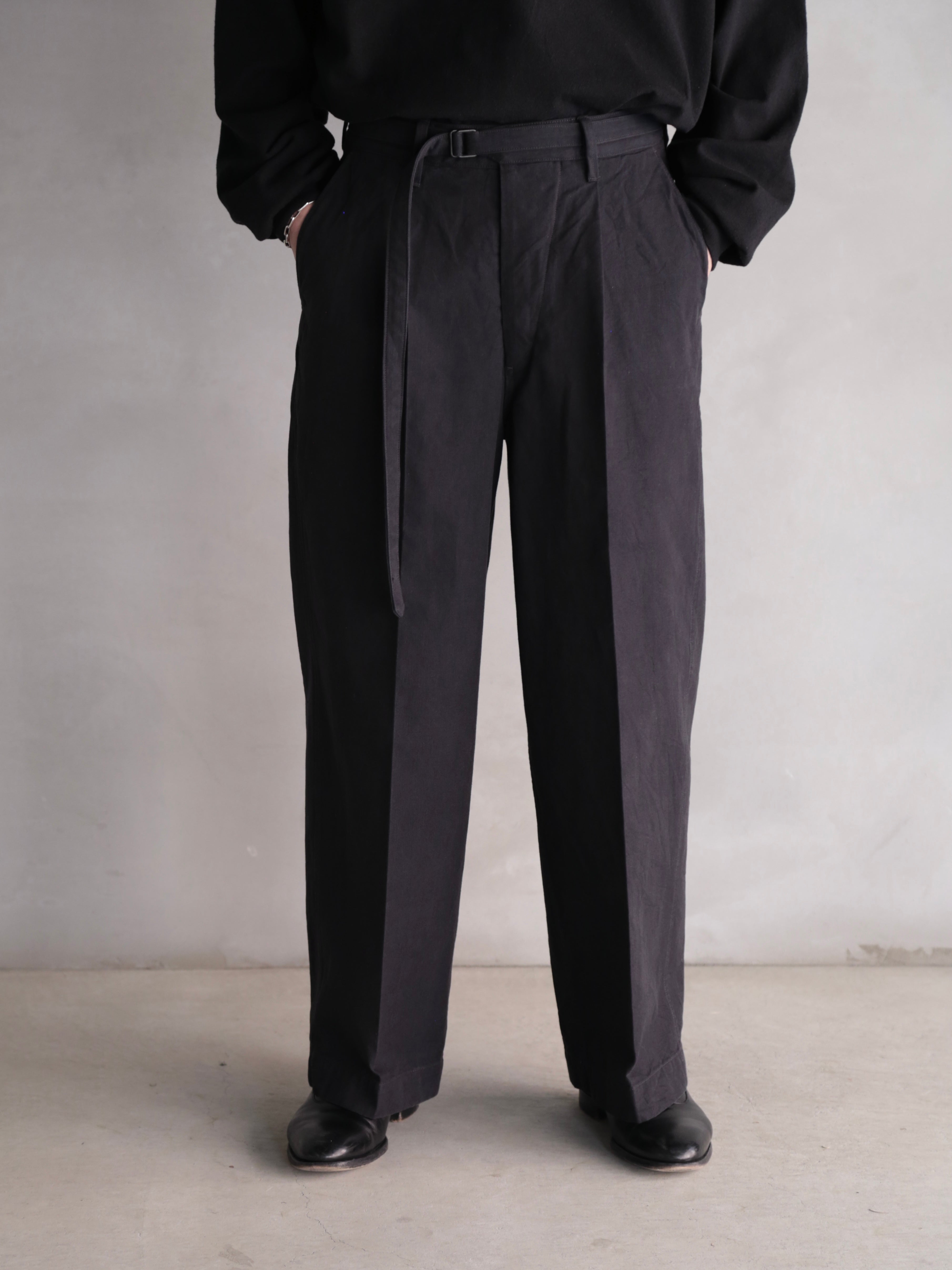 blurhms】Hard Twist Gabardine Belted Trousers (Mens) – End on End.