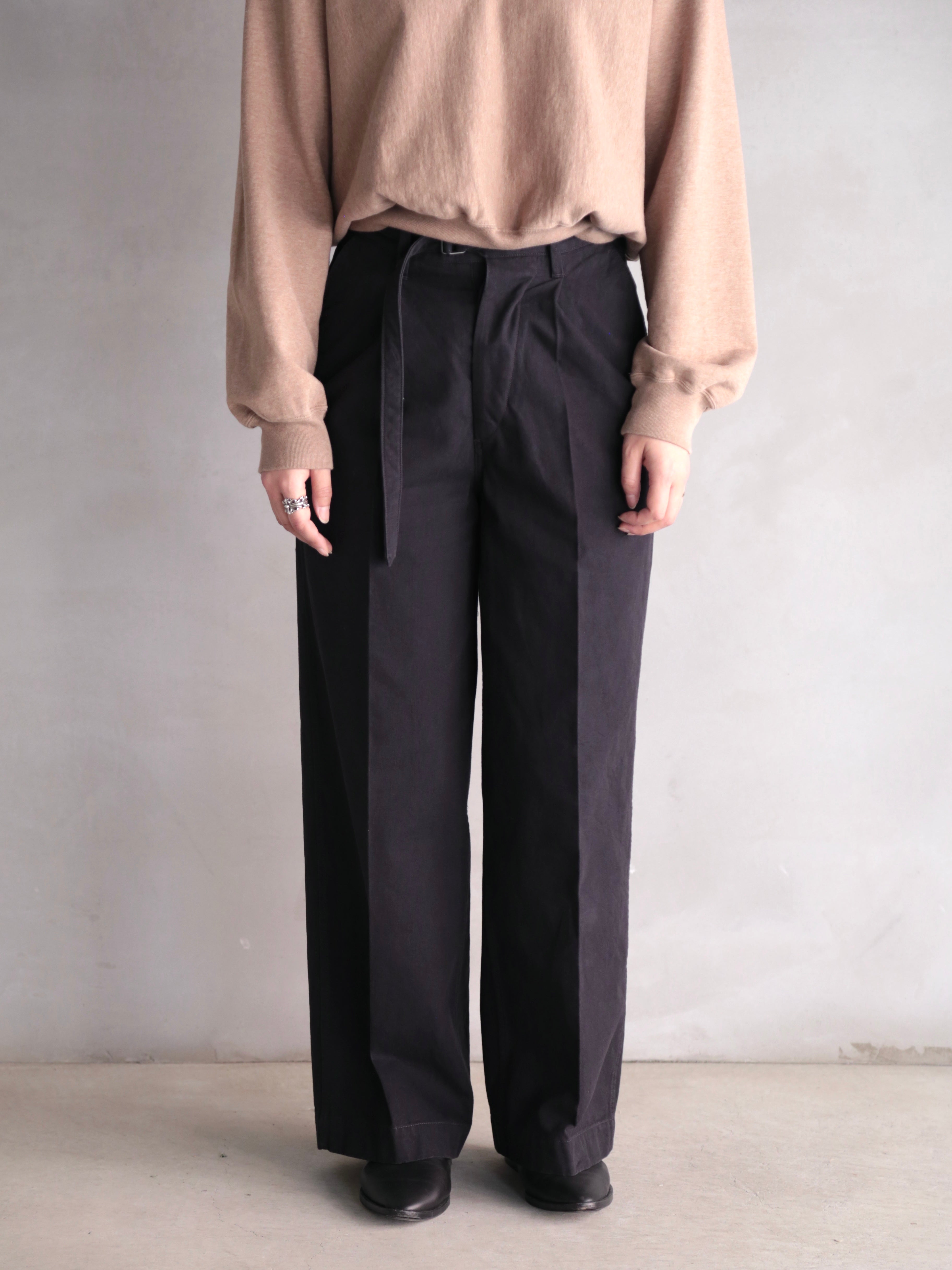 blurhms】Hard Twist Gabardine Belted Trousers (Womens) – End on End.
