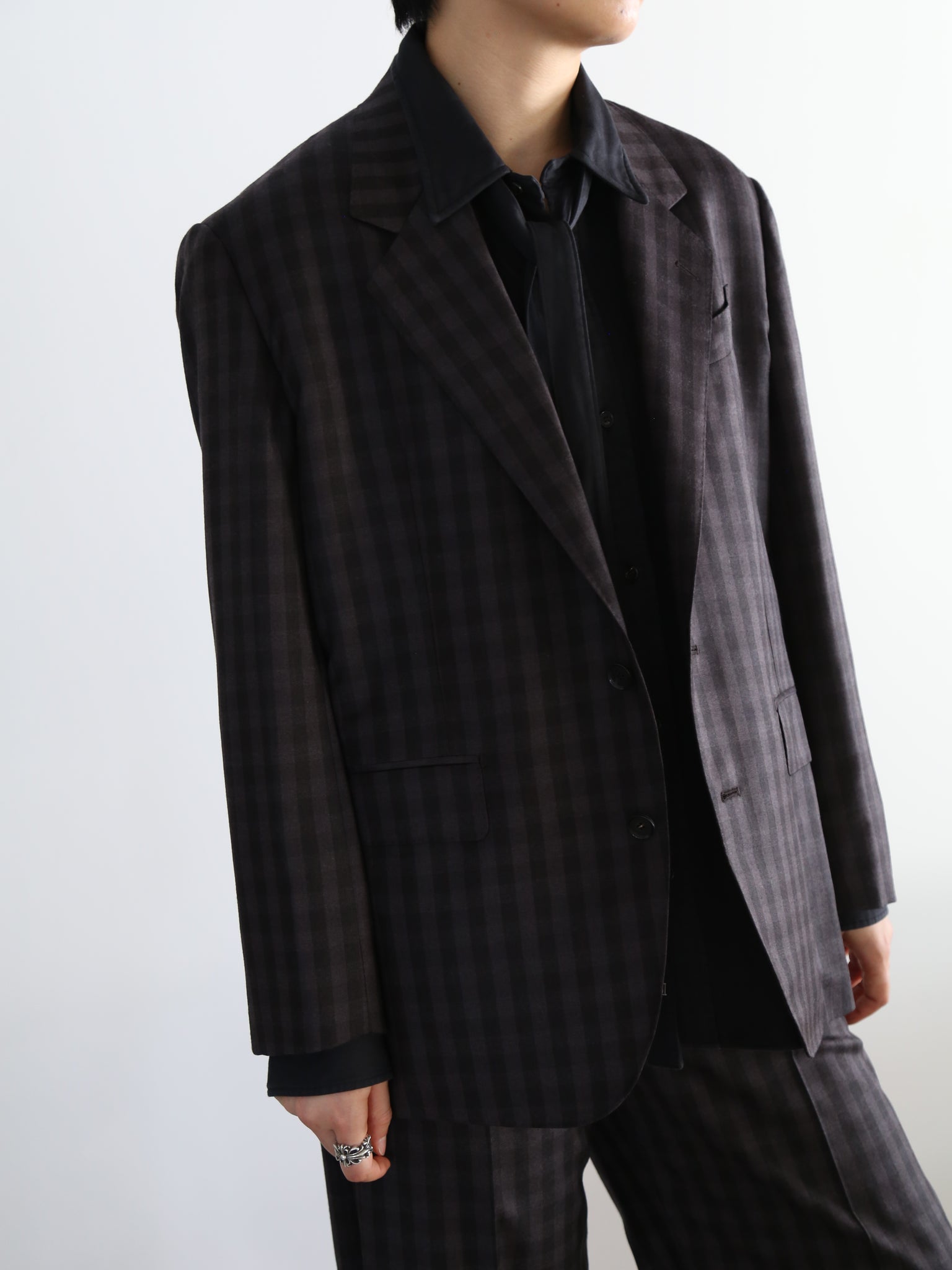 【BOWTE】E THOMAS BLOCK CHECK TAILORED JACKET