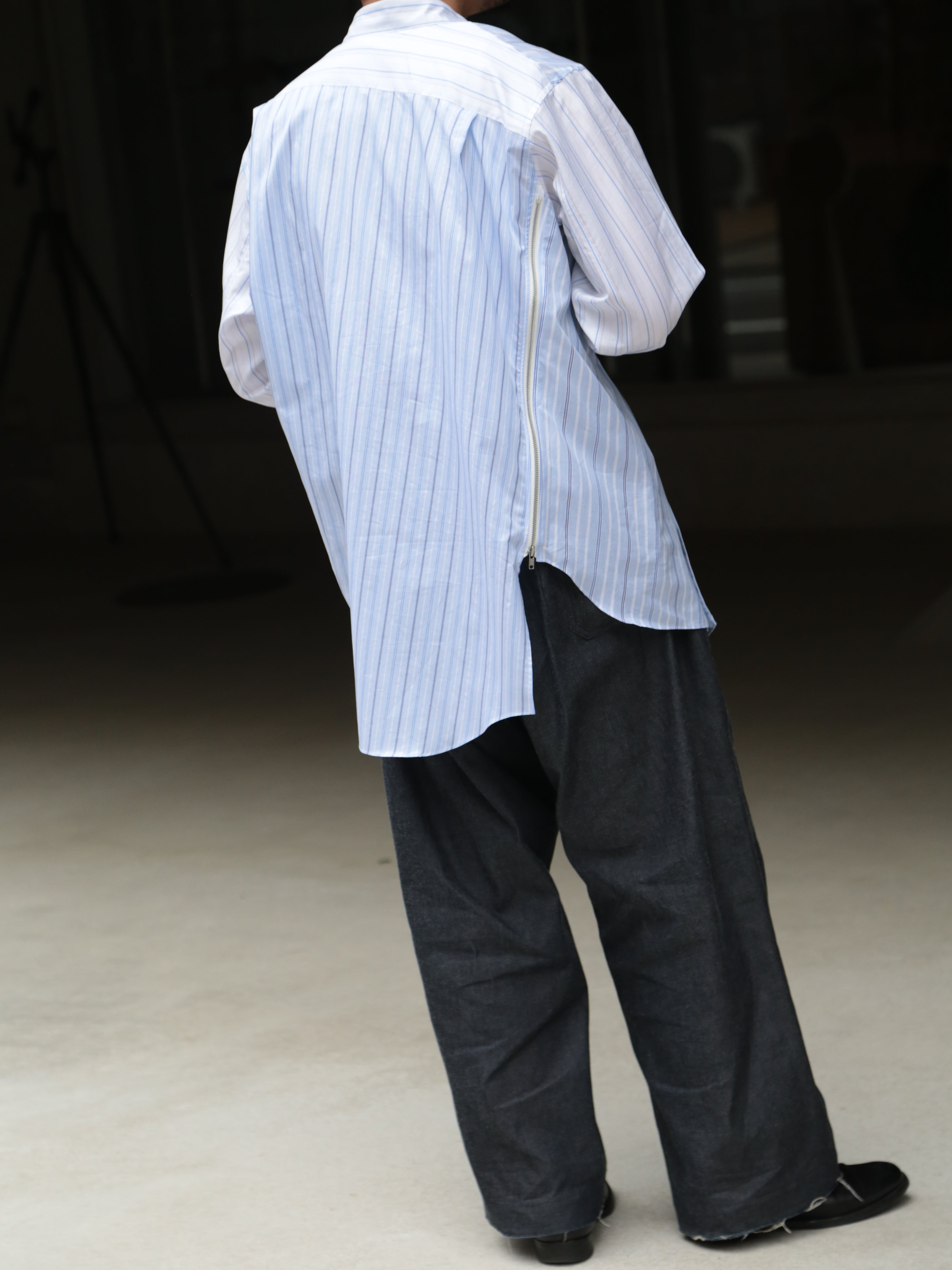 COMME des GARCONS SHIRT】stripe cotton poplin Zip Shirt – End on End.