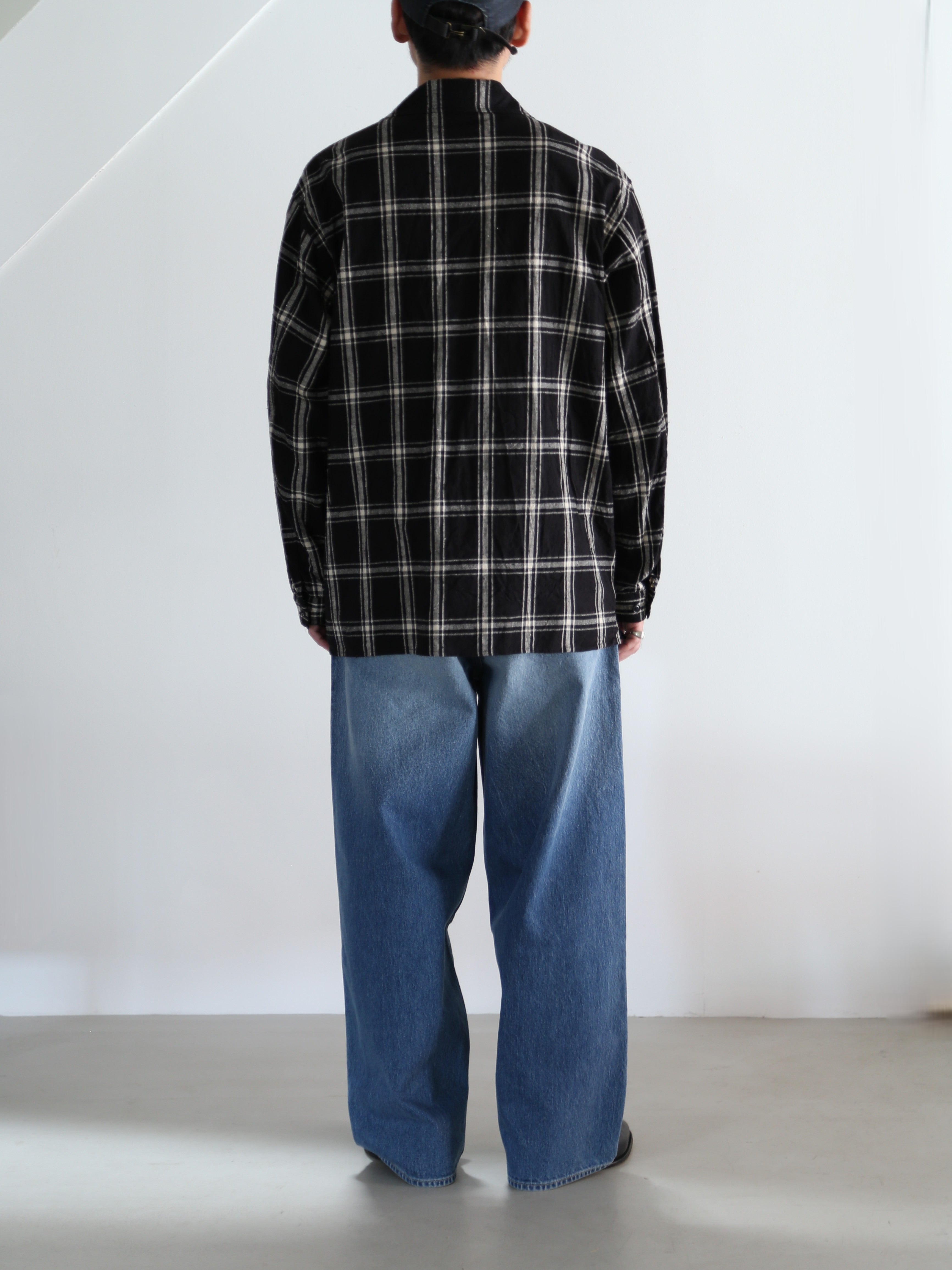 blurhms】Silk/Cotton Nep Plaid Military Shirt (Mens) – End on End.