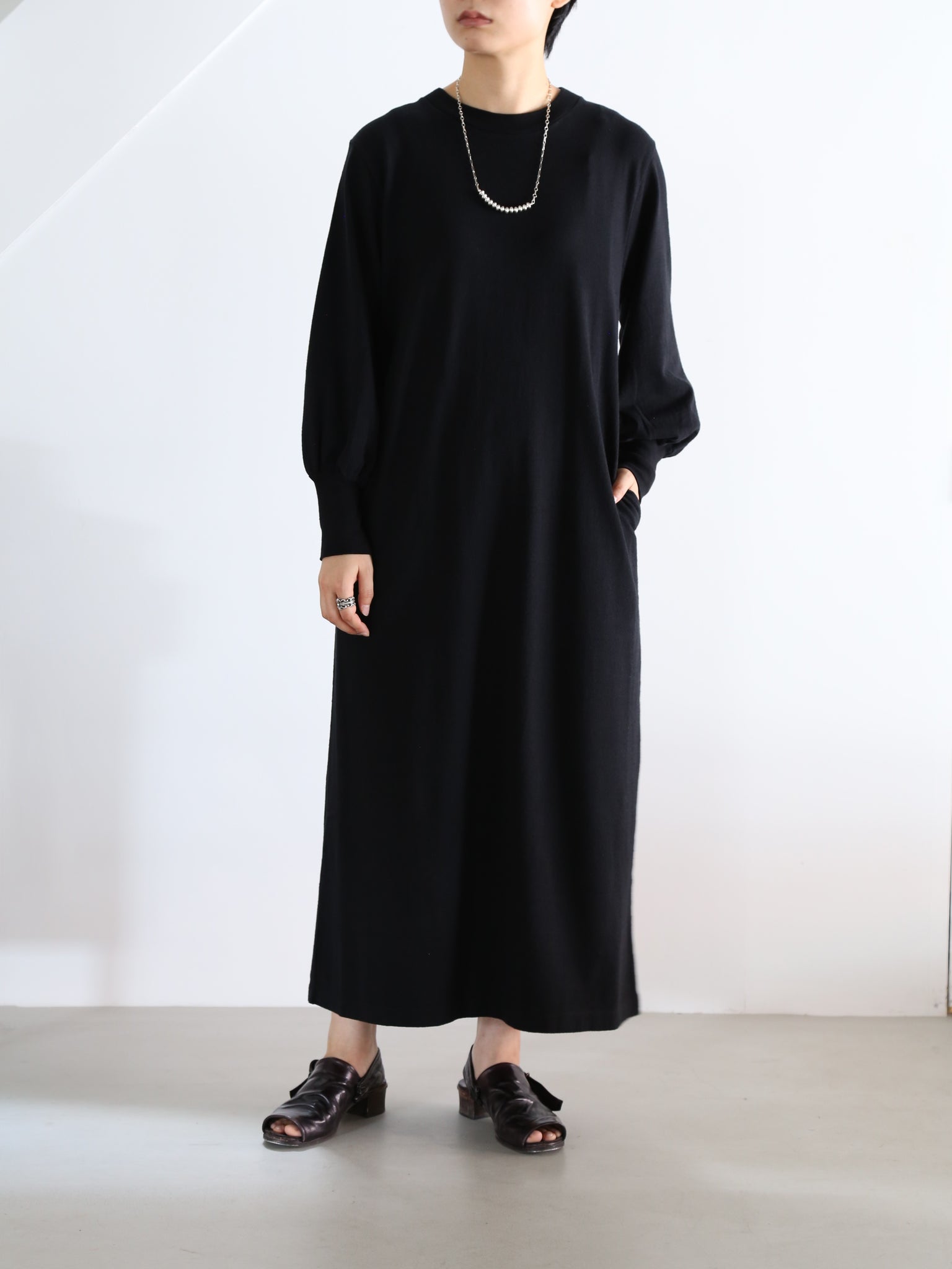 【blurhms】Co/Silk Nep Volume Sleeve Dress (Womens)