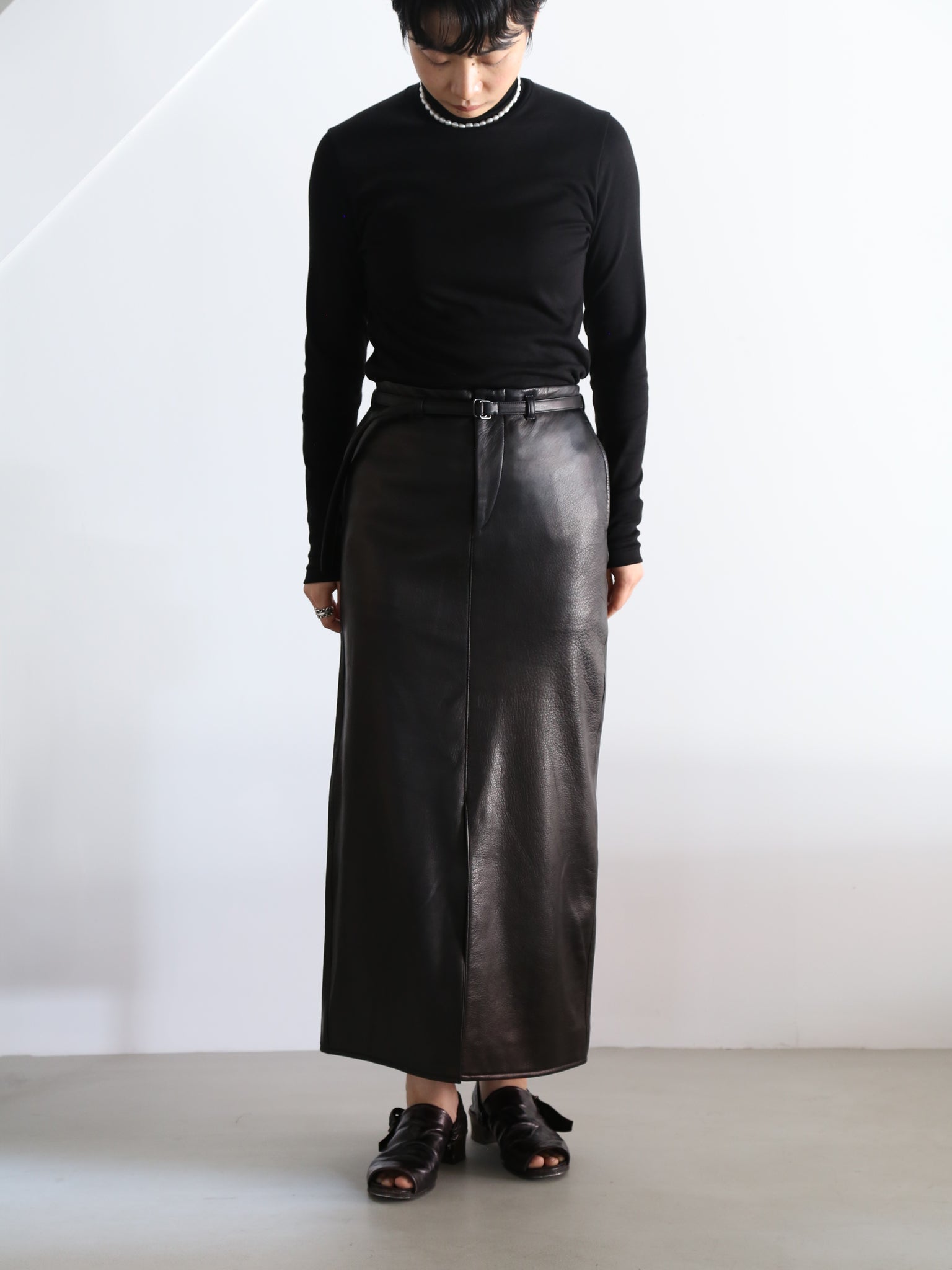 【blurhmsROOTSTOCK】Silk Cotton Rib Turtle- Neck L/S