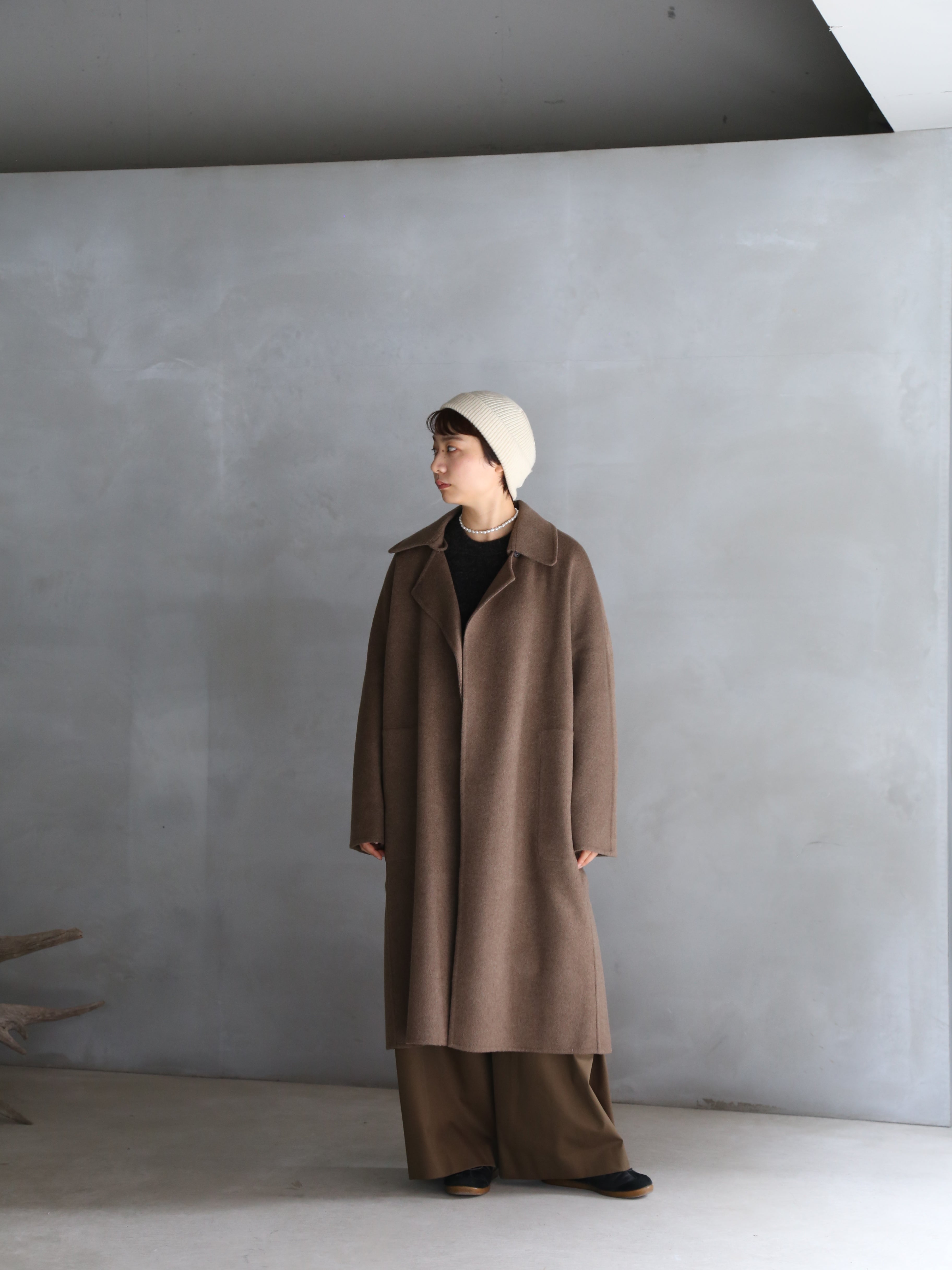 美品✨Seya　ヤク100% ダブルフェイス　ストールコート　ネイビー S seya.（セヤ）DOUBLE FACE YAK COAT ダブルフェイスヤクコート PE06054