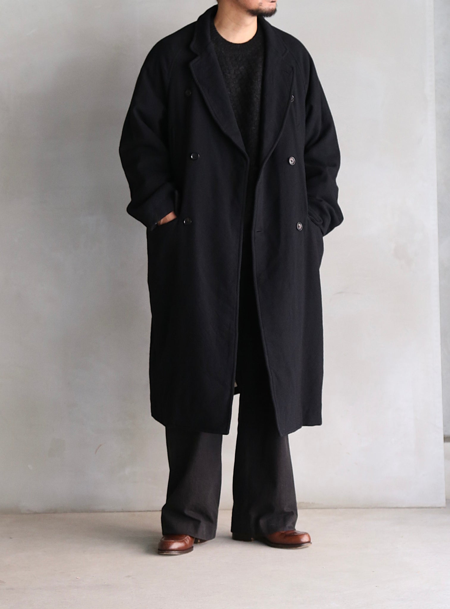 【blurhms】Classic Wool Double-Breasted Coat (Mens&Womens)