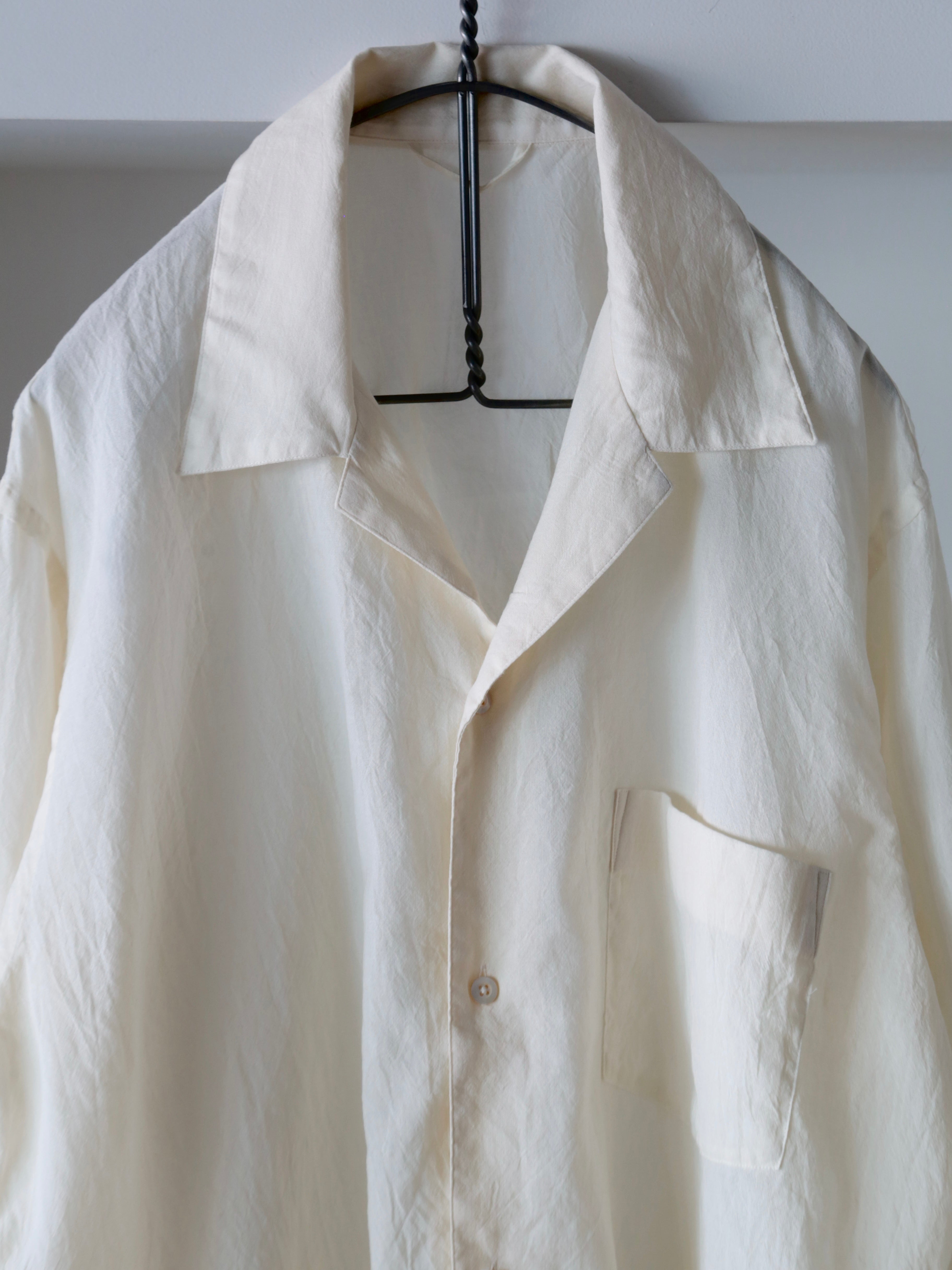 blurhms】Silk-Co Voile Open-collar Shirt L/S (Mens) – End on End.