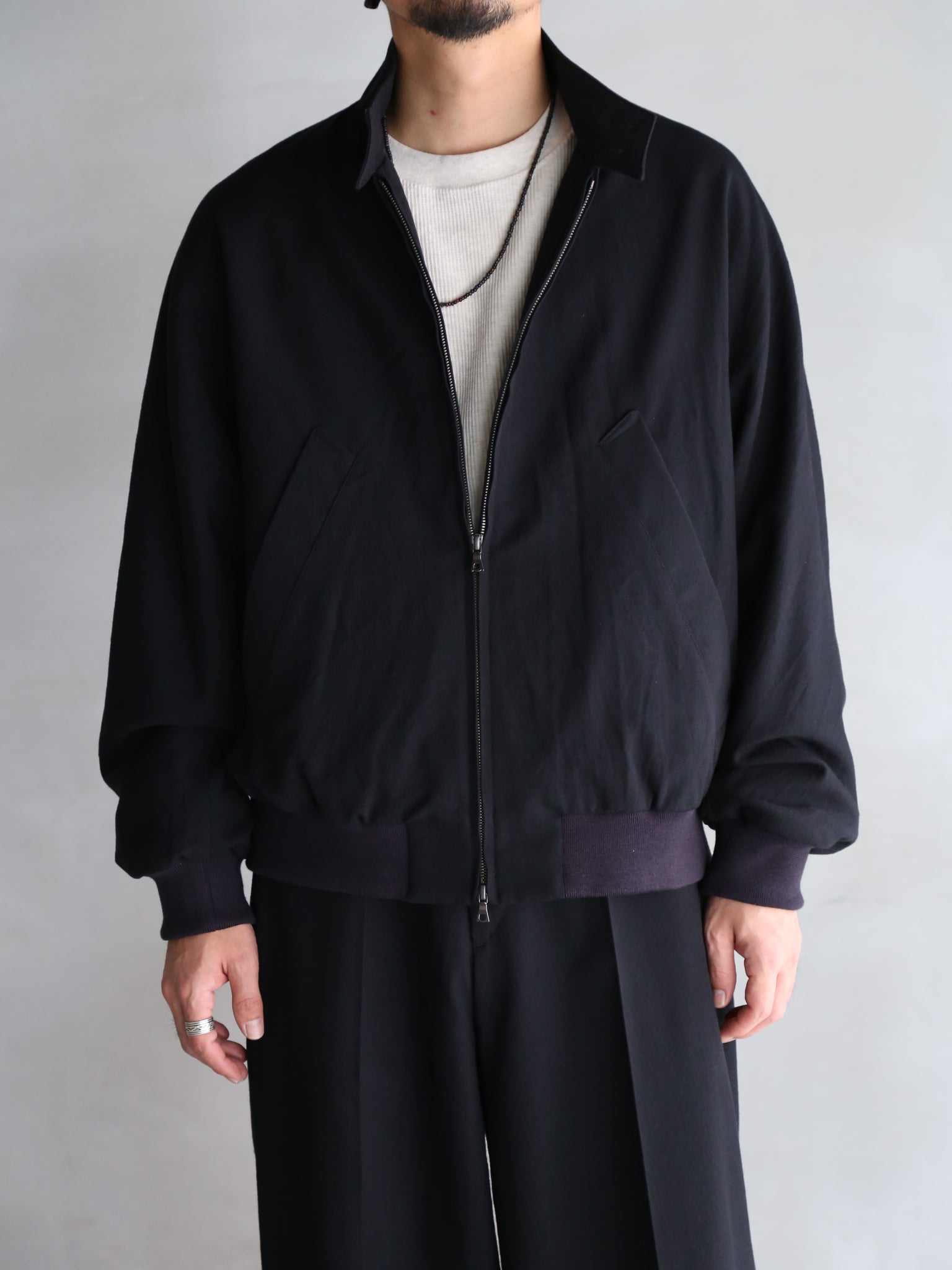 【blurhms】Wool Gabardine Harrington Jacket (Mens&Womens)