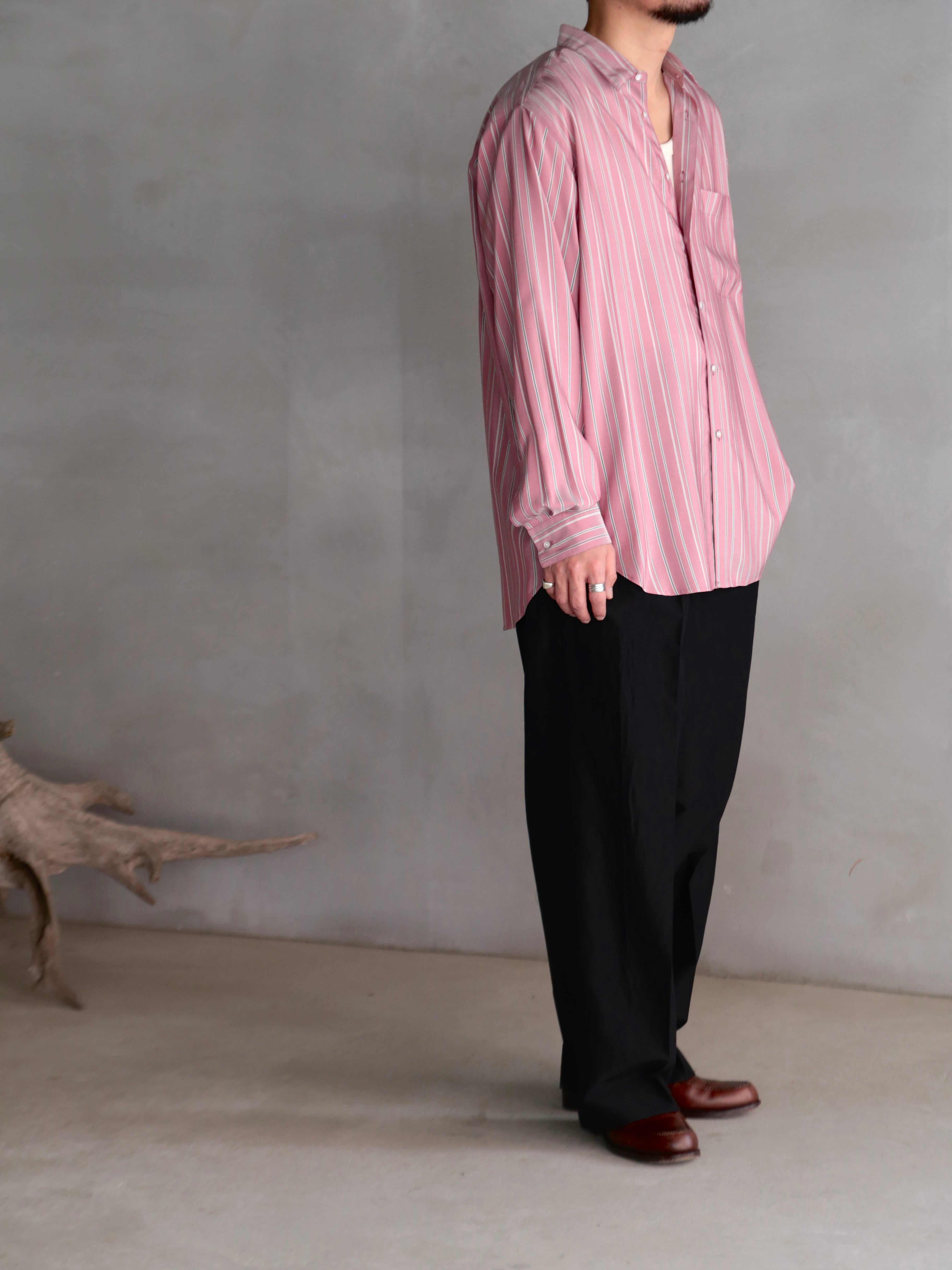 HEUGN】ALF SILK Wine stripe – End on End.