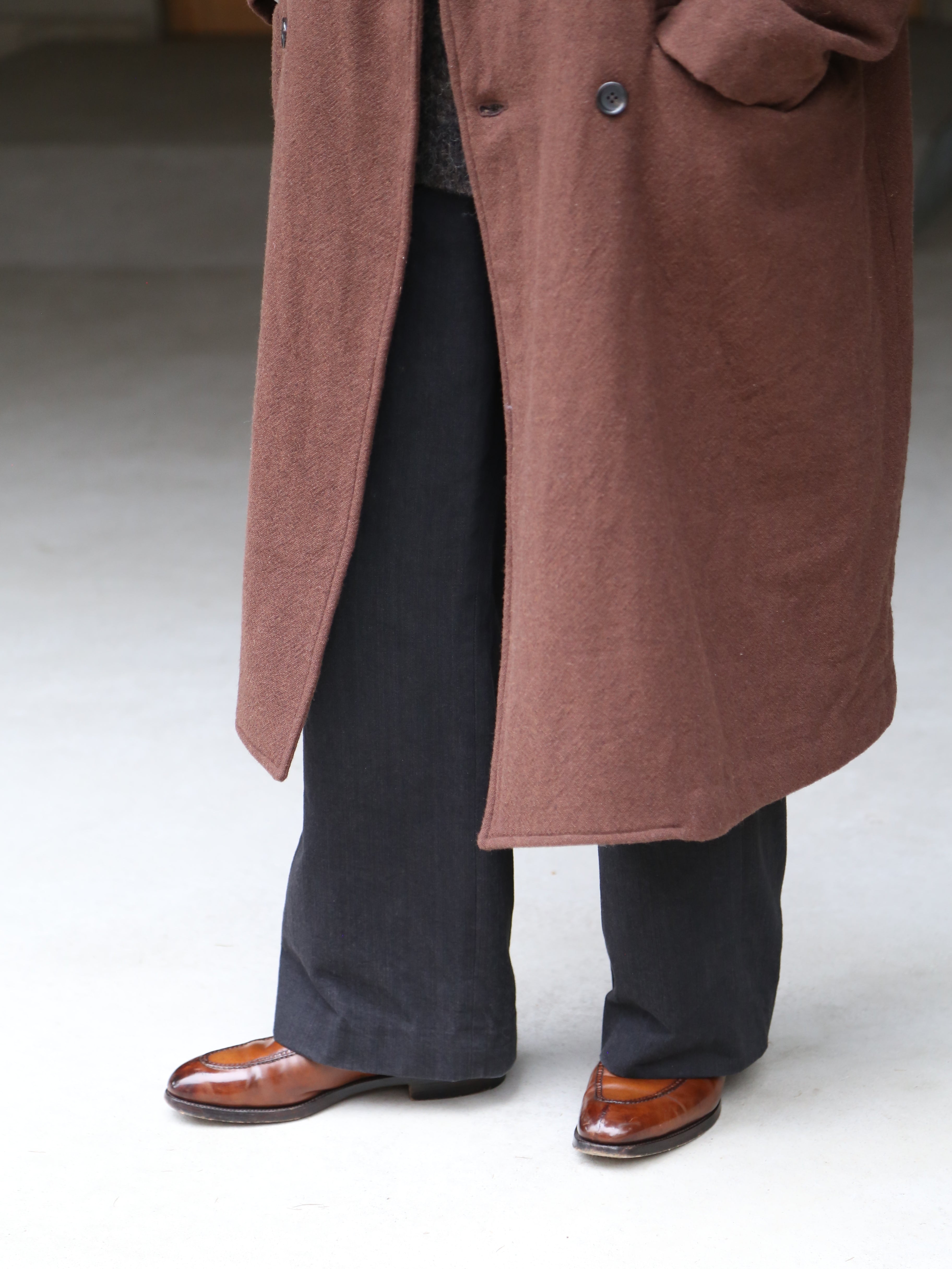 blurhms】Classic Wool Double-Breasted Coat (Mens) – End on End.