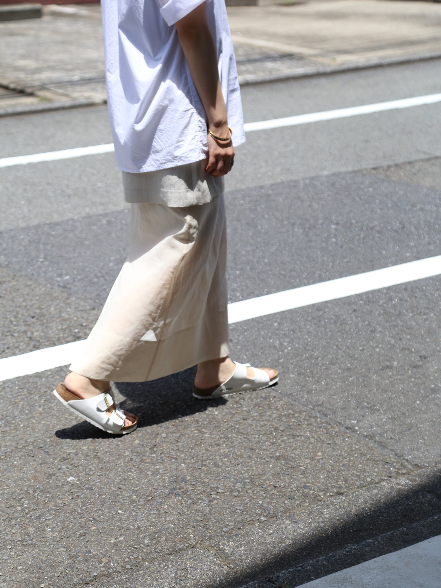 ITALIAN FABRIC SLUB YARN LAYERED SKIRT