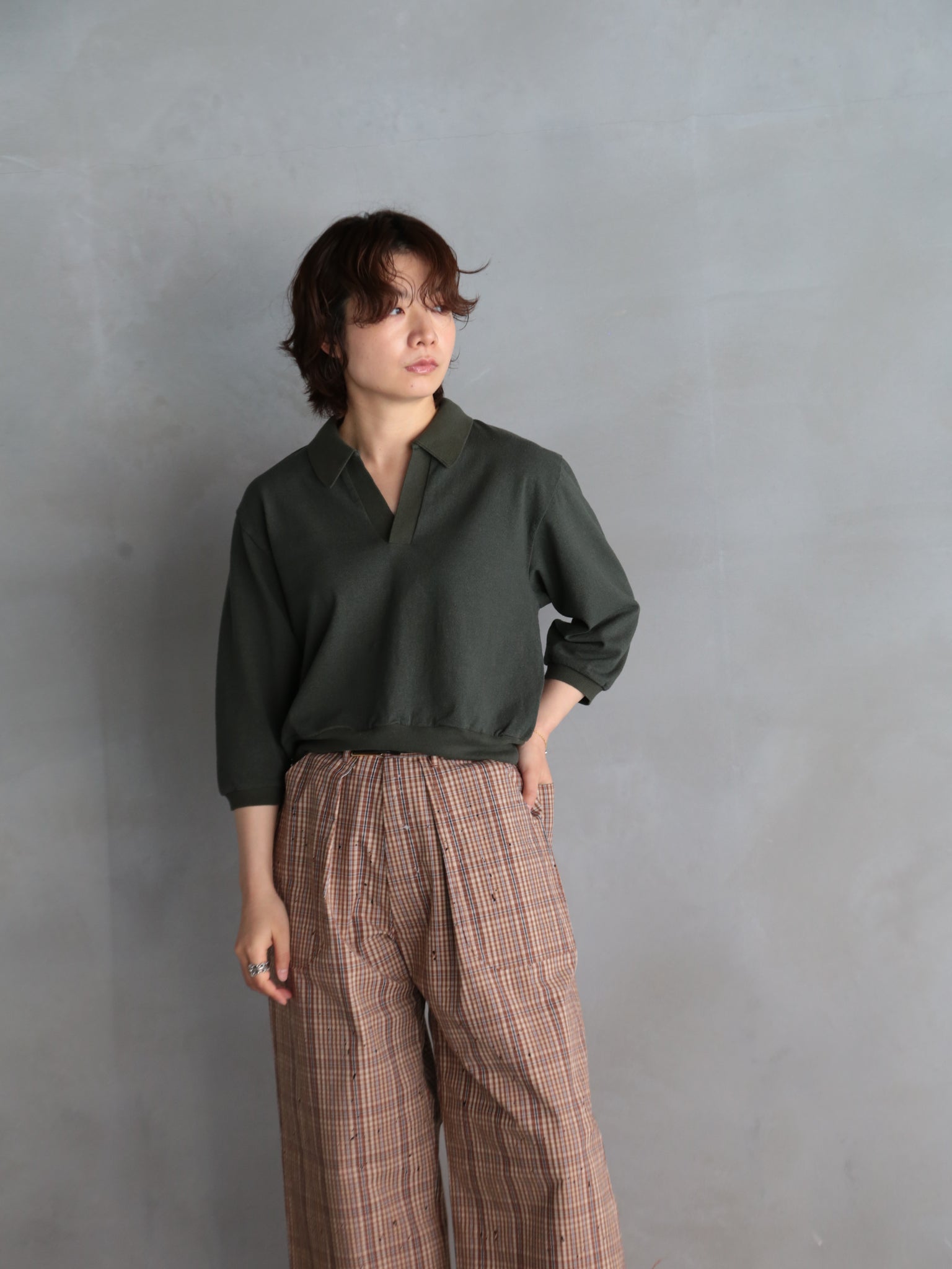 blurhms】Co/Silk Nep Skipper Cropped Sleeve (Womens) – End on End.