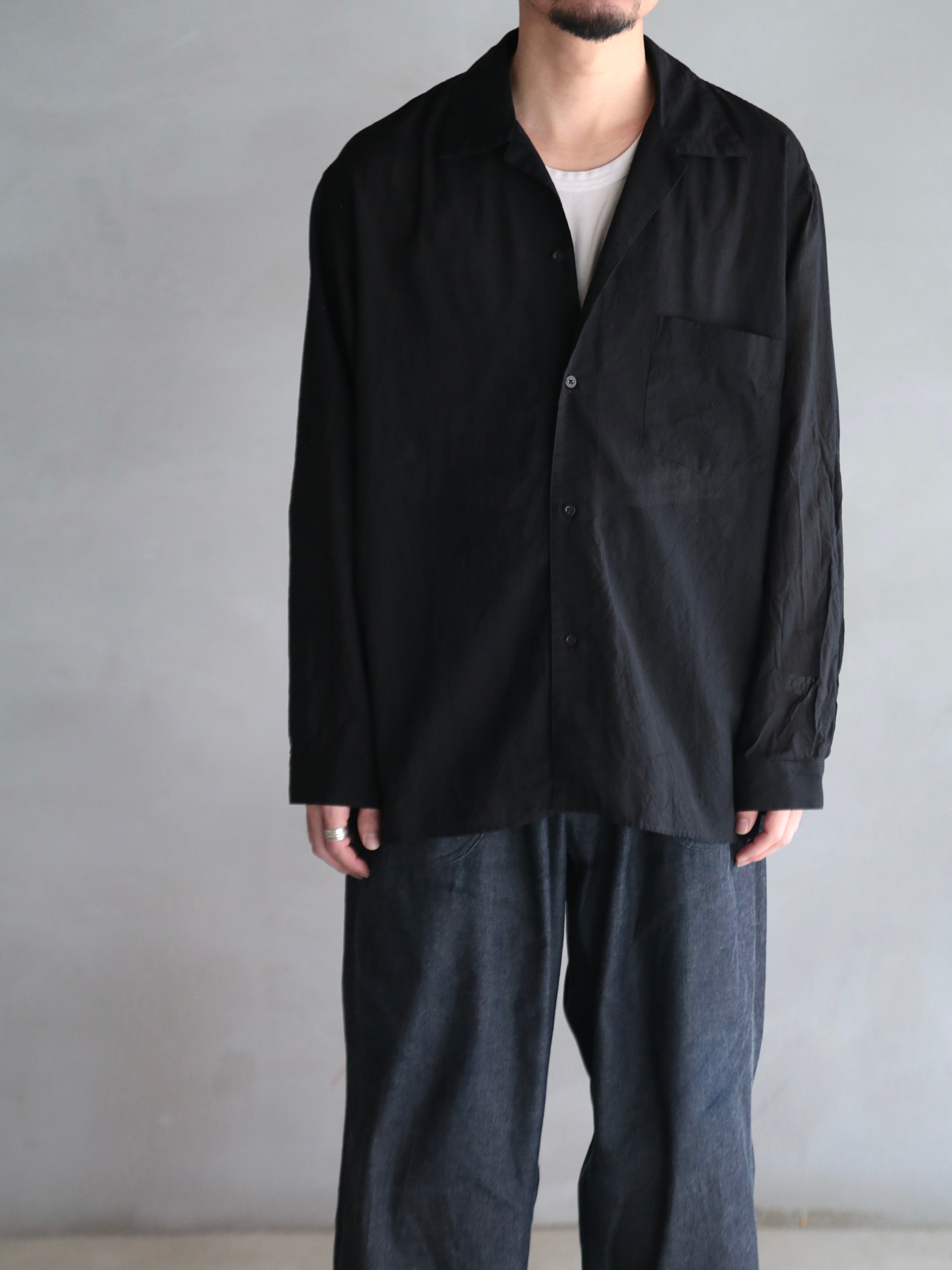 blurhms】Silk-Co Voile Open-collar Shirt L/S (Mens) – End on End.