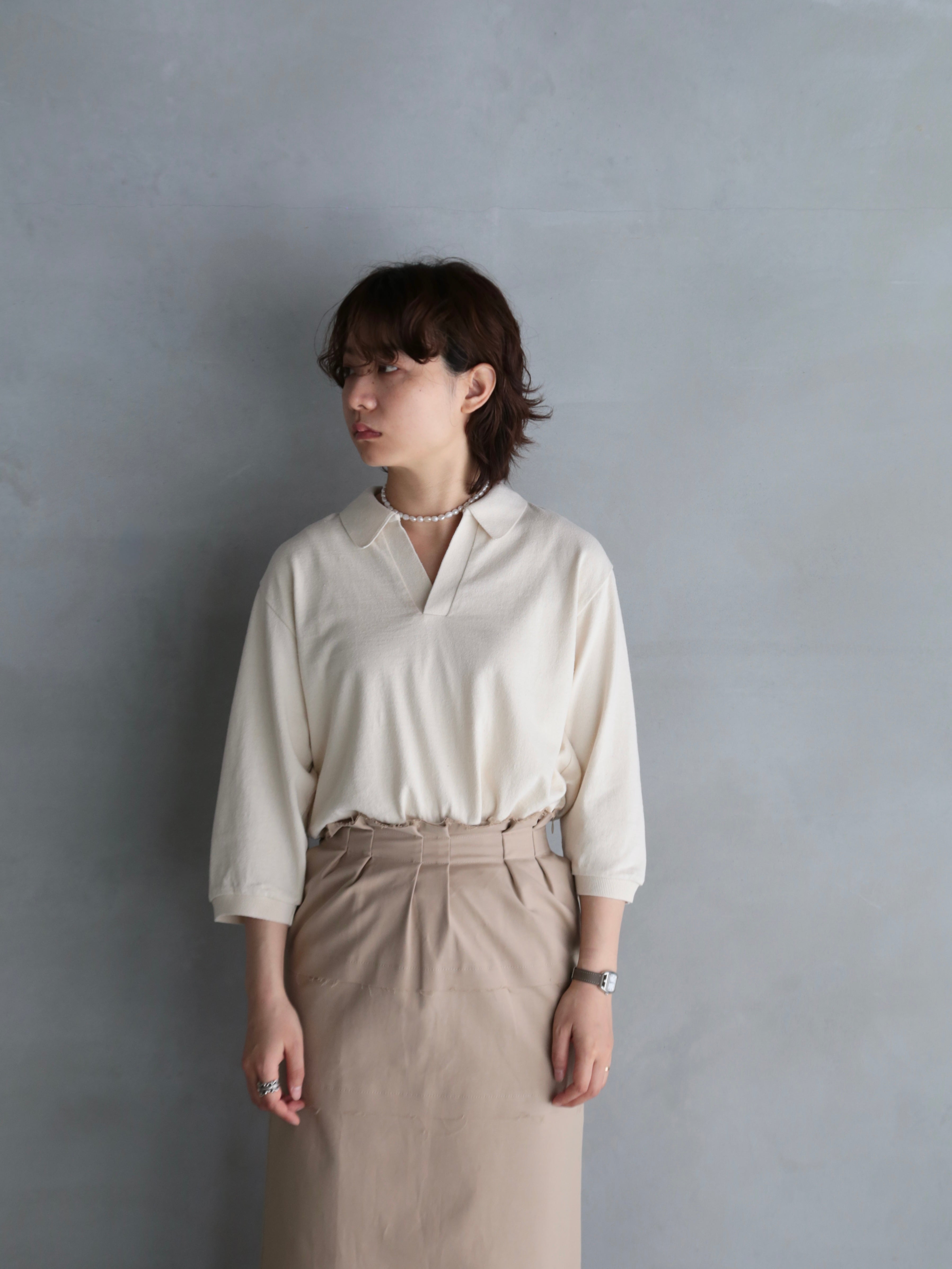 blurhms】Co/Silk Nep Skipper Cropped Sleeve (Womens) – End on End.
