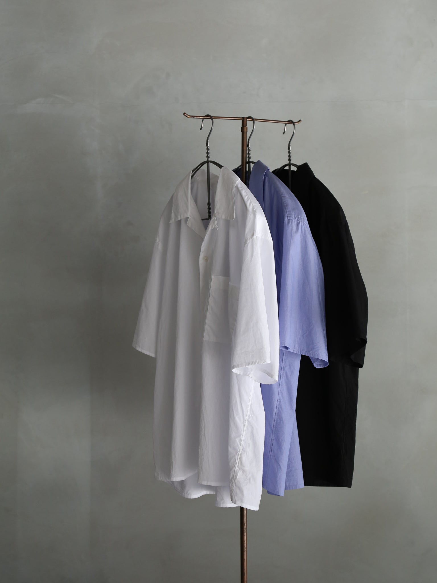 Chambray Open-Collar Shirt