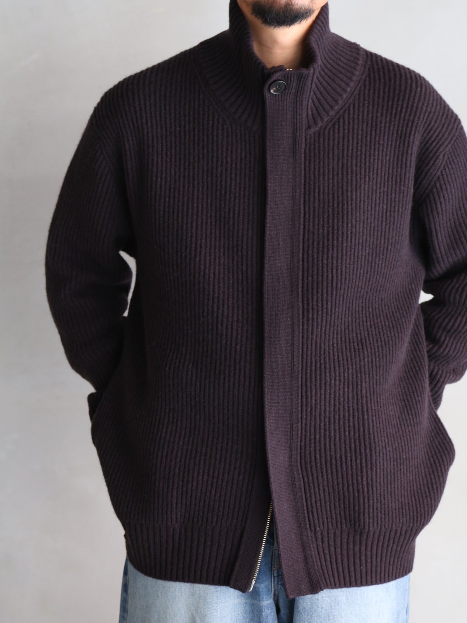 【seya.】CLOUD KNIT BLOUSON (EBONY BLACK)