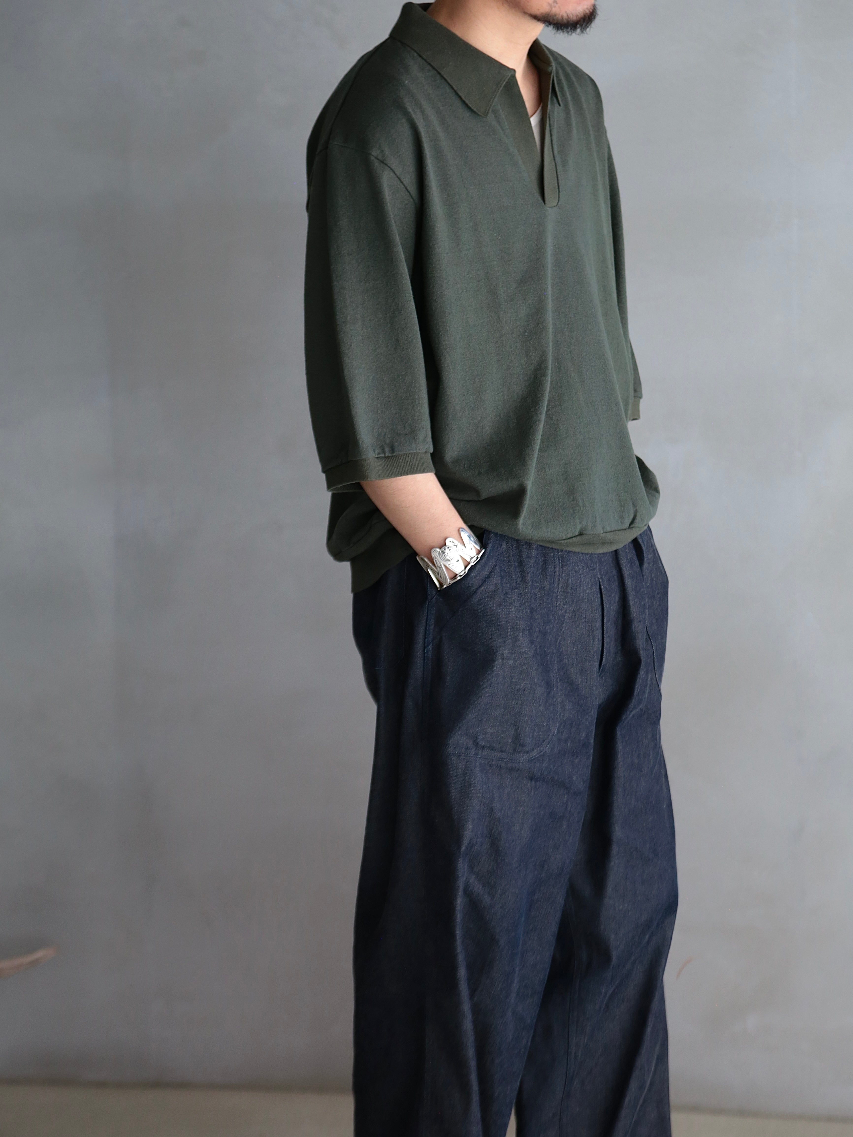blurhms】Co/Silk Nep Skipper Cropped Sleeve (Mens) – End on End.