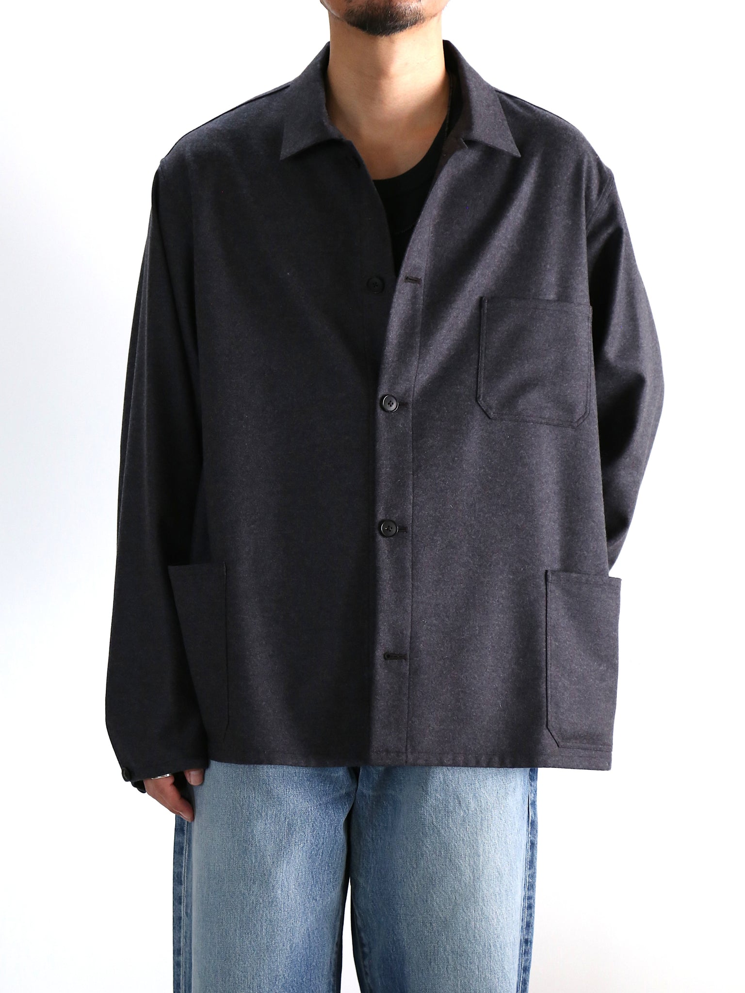 【HEUGN】Even Gray Flannel Blouson