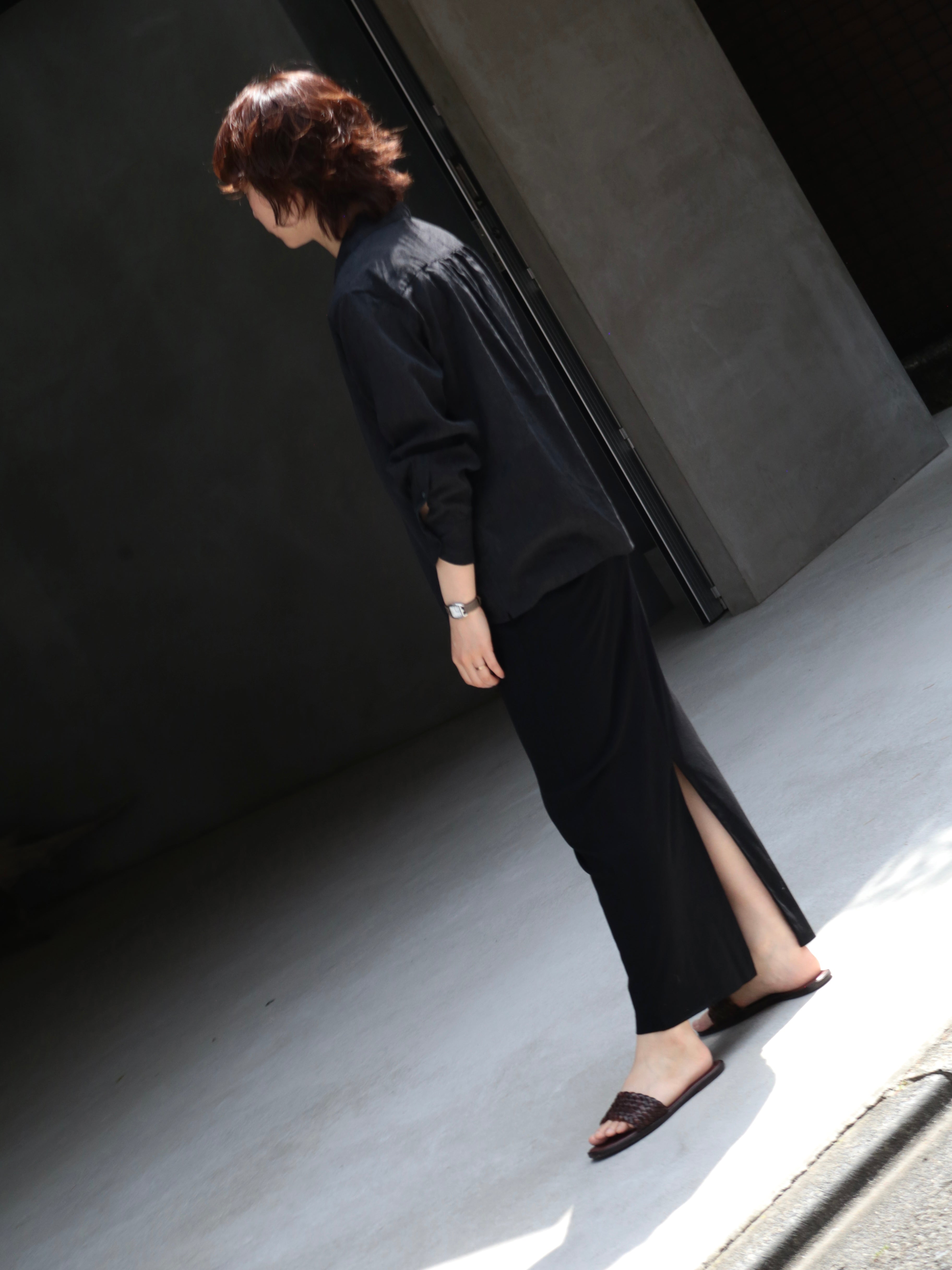 blurhms】Silk-Co Voile French Shawl Collar Shirt (Womens) – End on