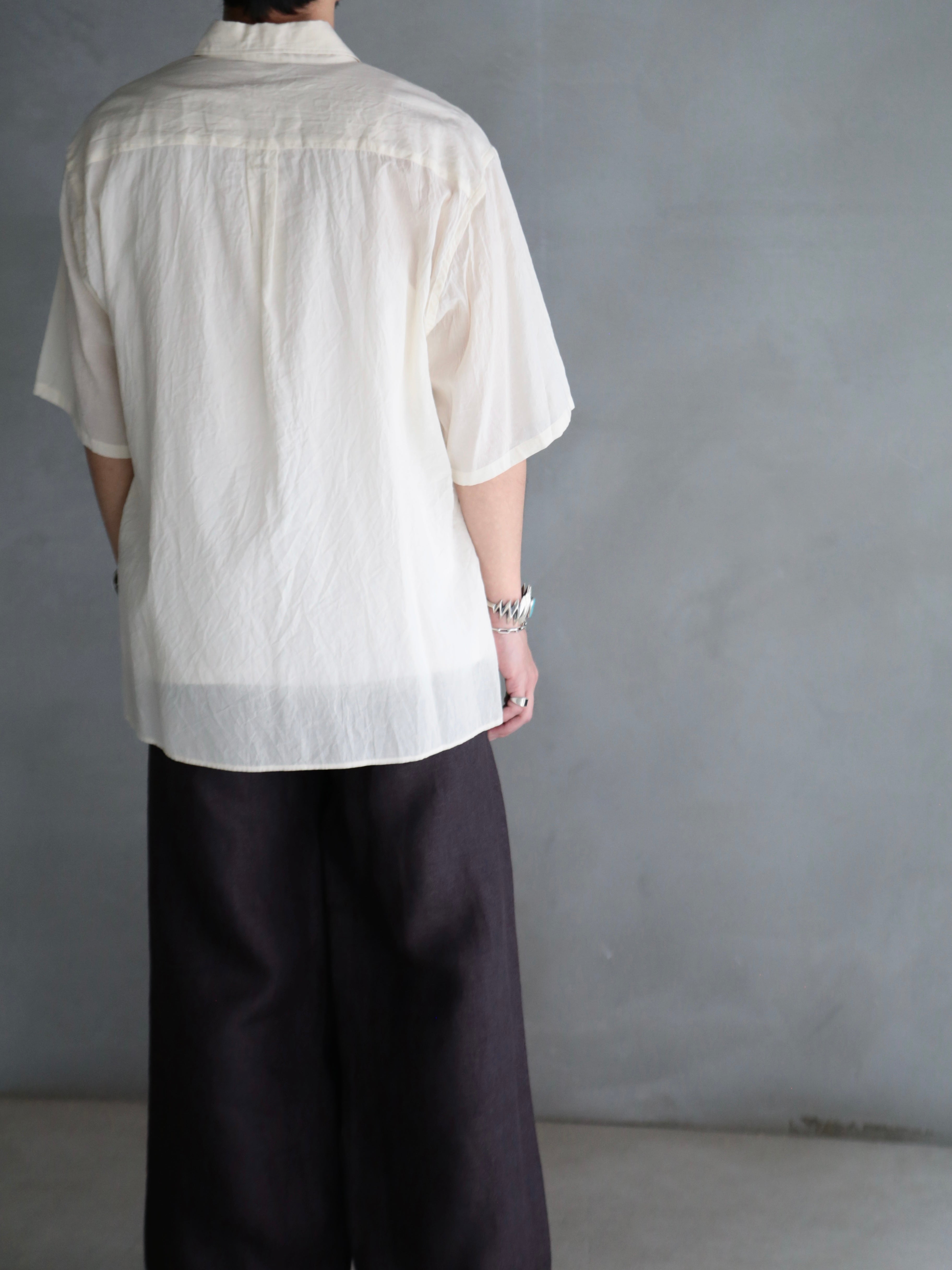 blurhms】Silk-Co Voile Half-Sleeve Shirt (Mens) – End on End.