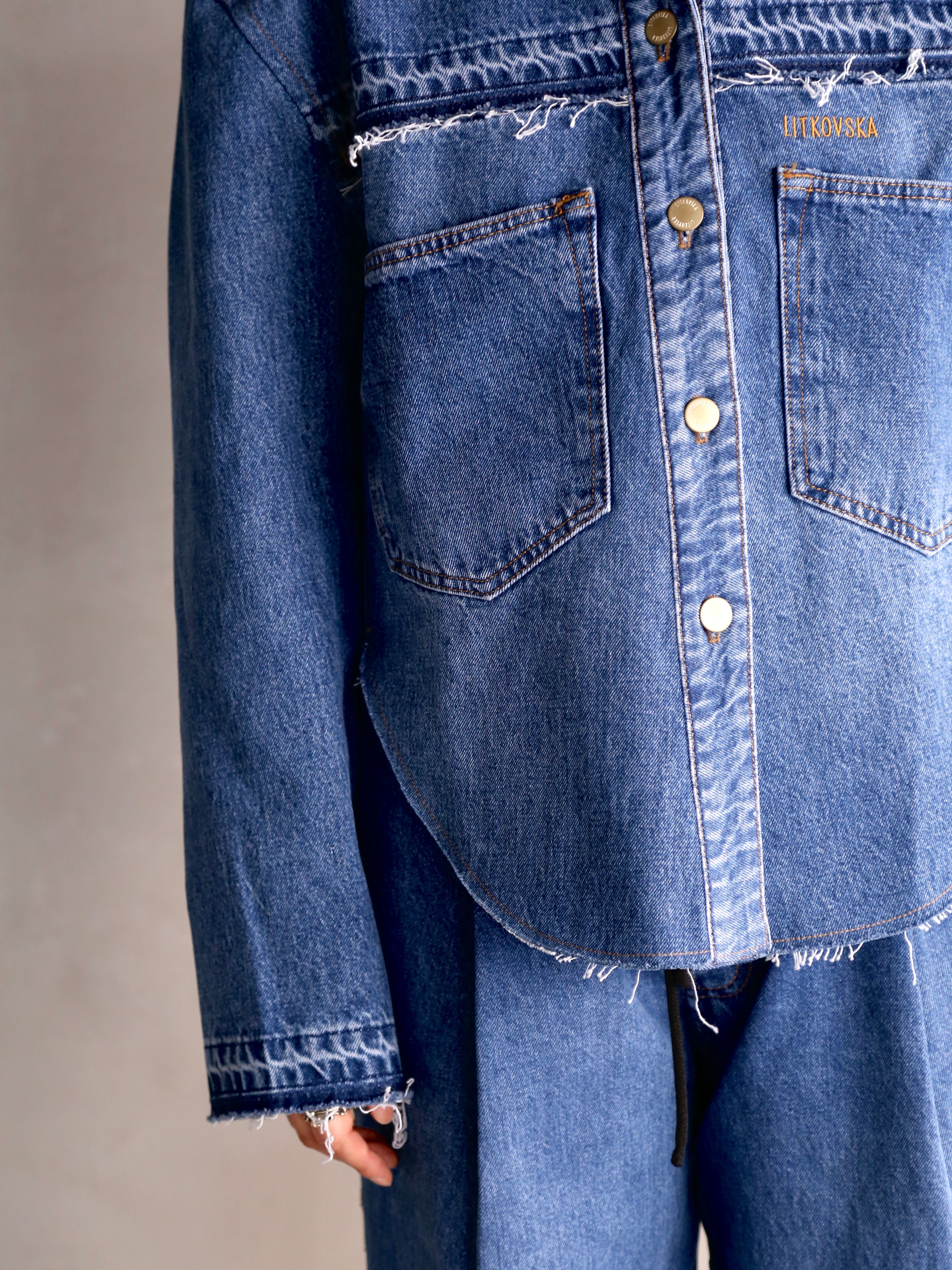 LITKOVSKA】Frayed Denim Shirt – End on End.