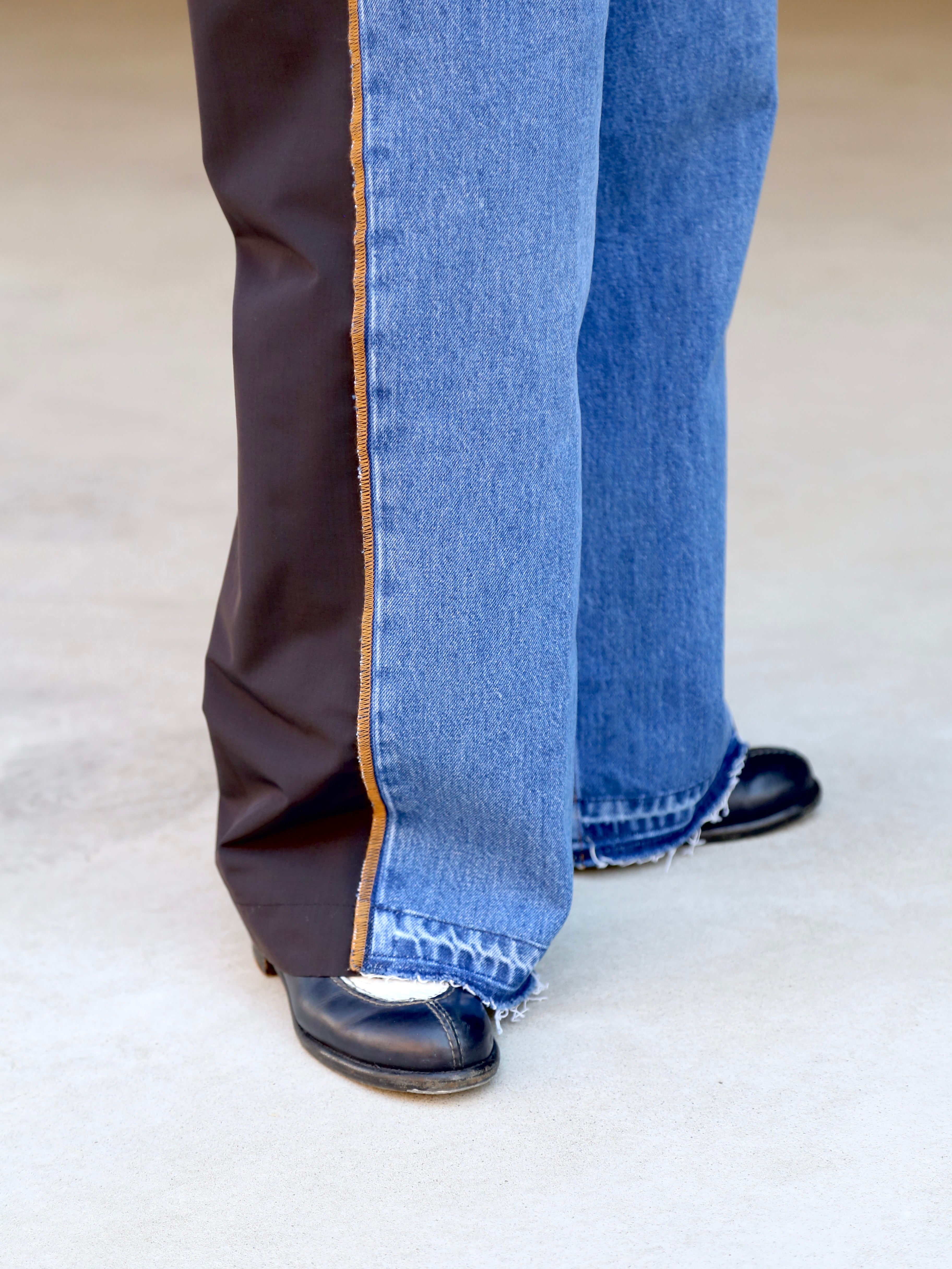 LITKOVSKA】Pleated Wide-Leg Jeans – End on End.