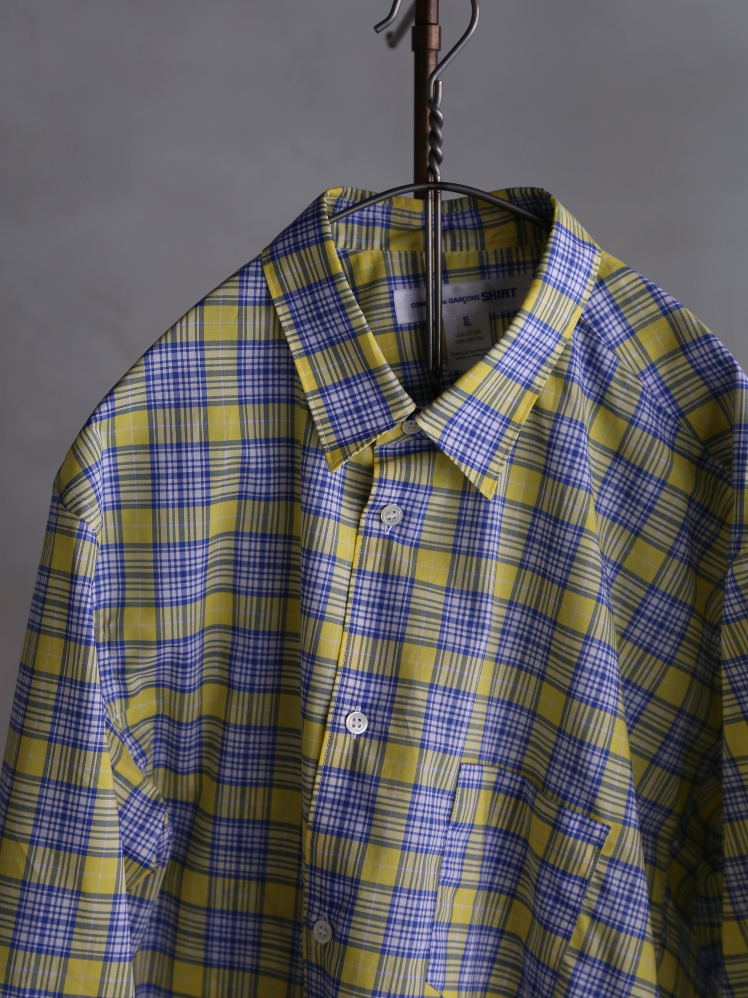 bias yarn dyed cotton check poplin x cotton poplin check