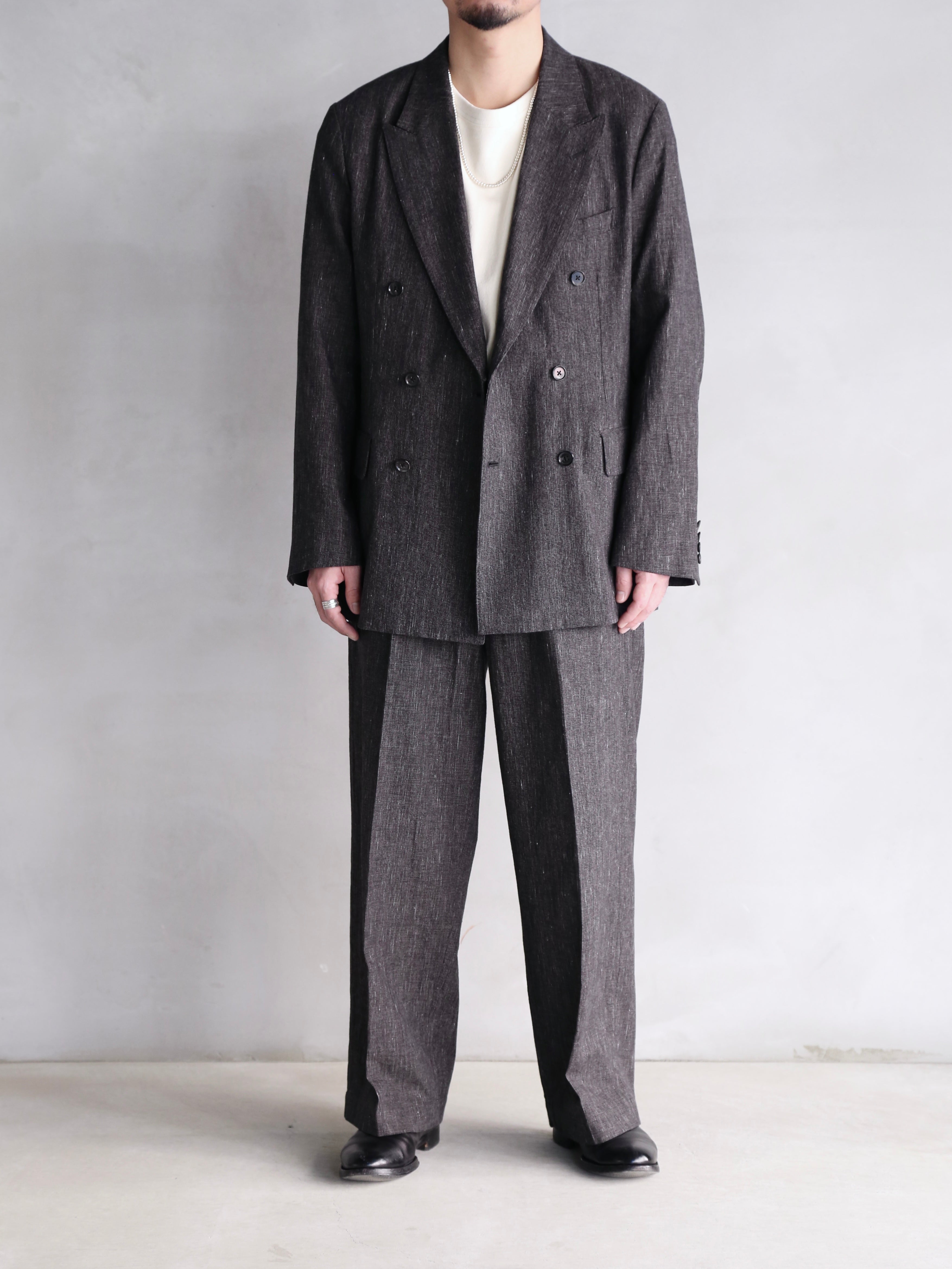 blurhms】Cotton Mix Nep Double-Breasted Jacket (Mens) – End on End