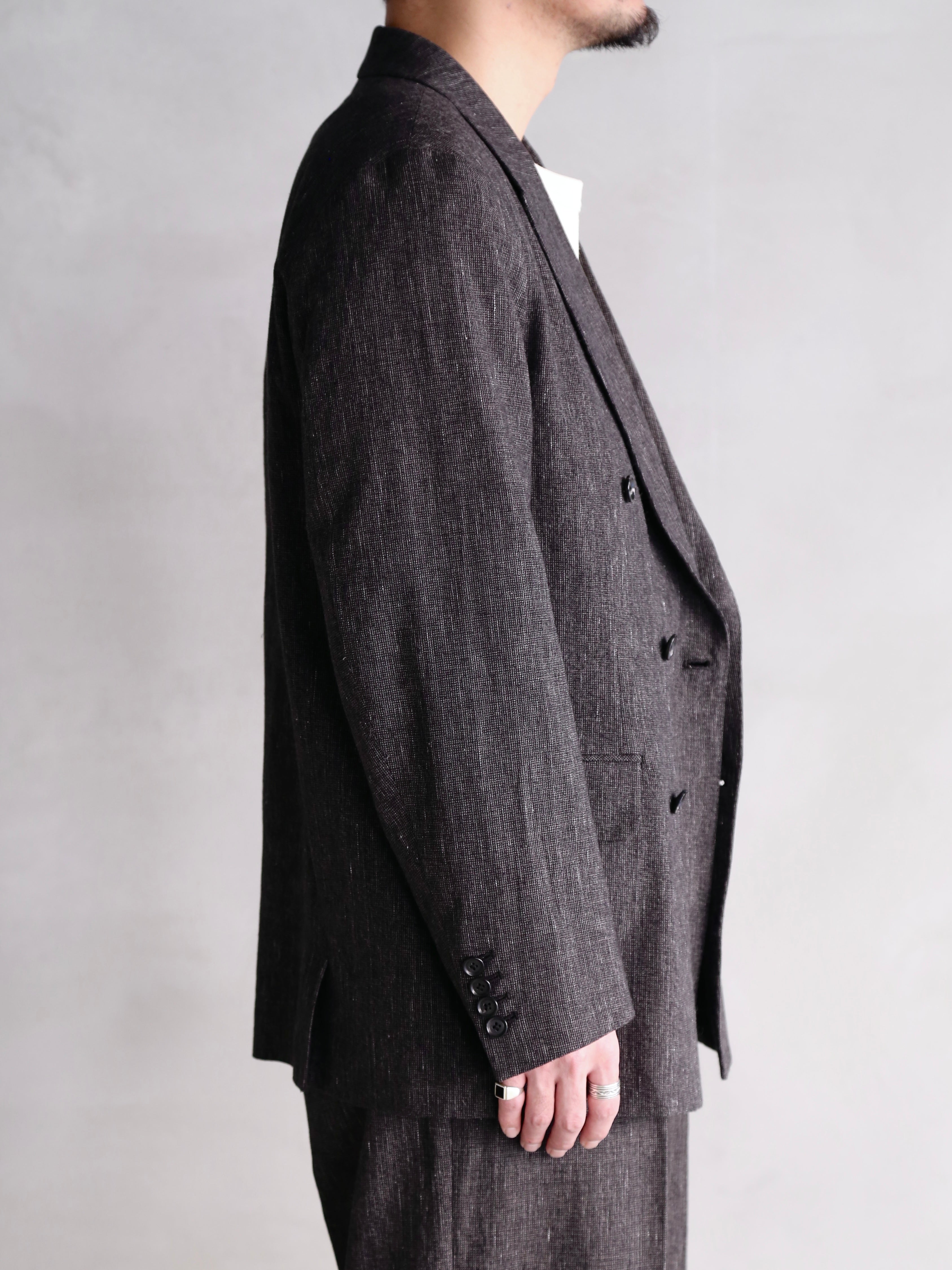 blurhms】Cotton Mix Nep Double-Breasted Jacket (Mens) – End on End.