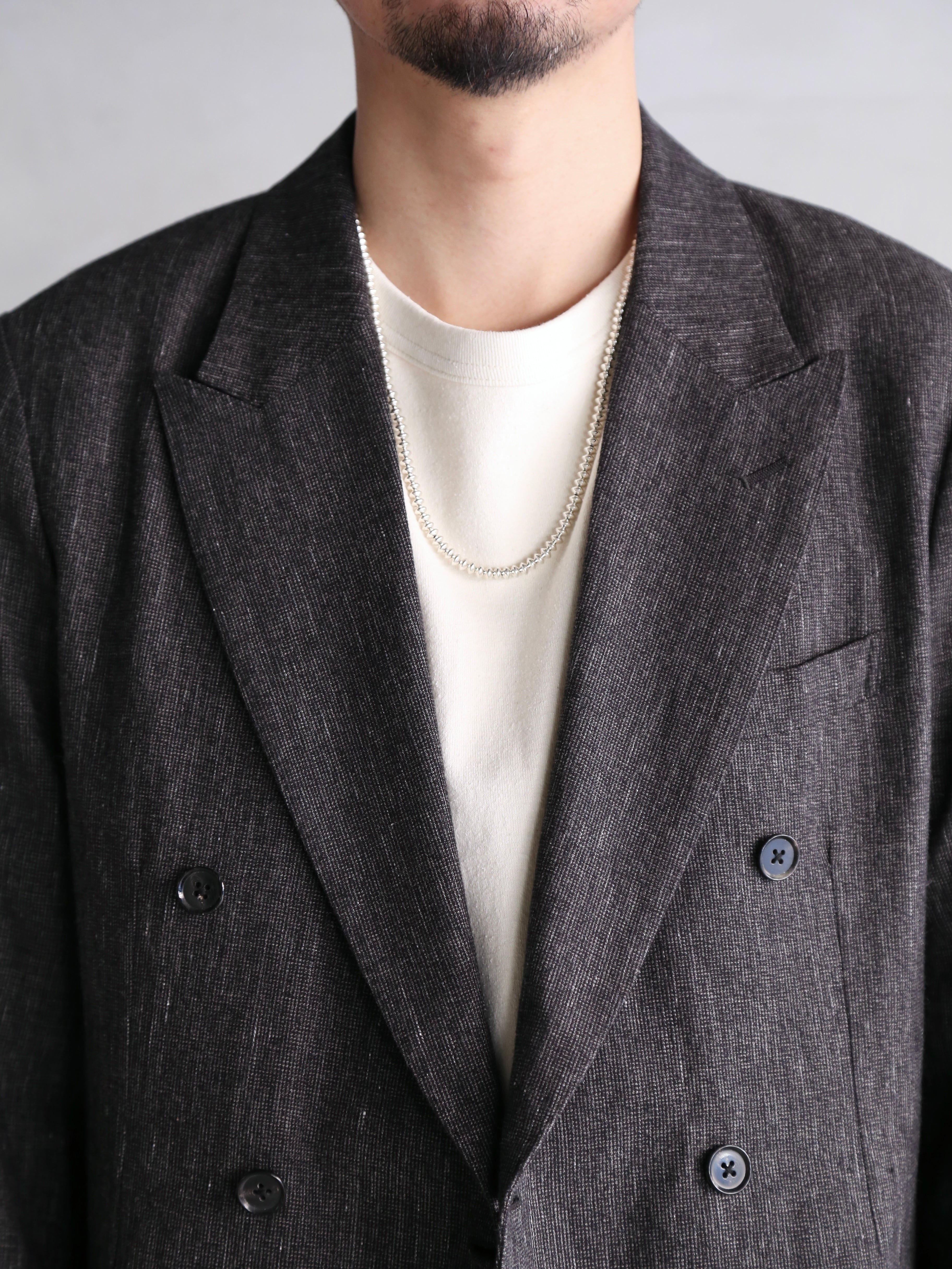 blurhms】Cotton Mix Nep Double-Breasted Jacket (Mens) – End on End.