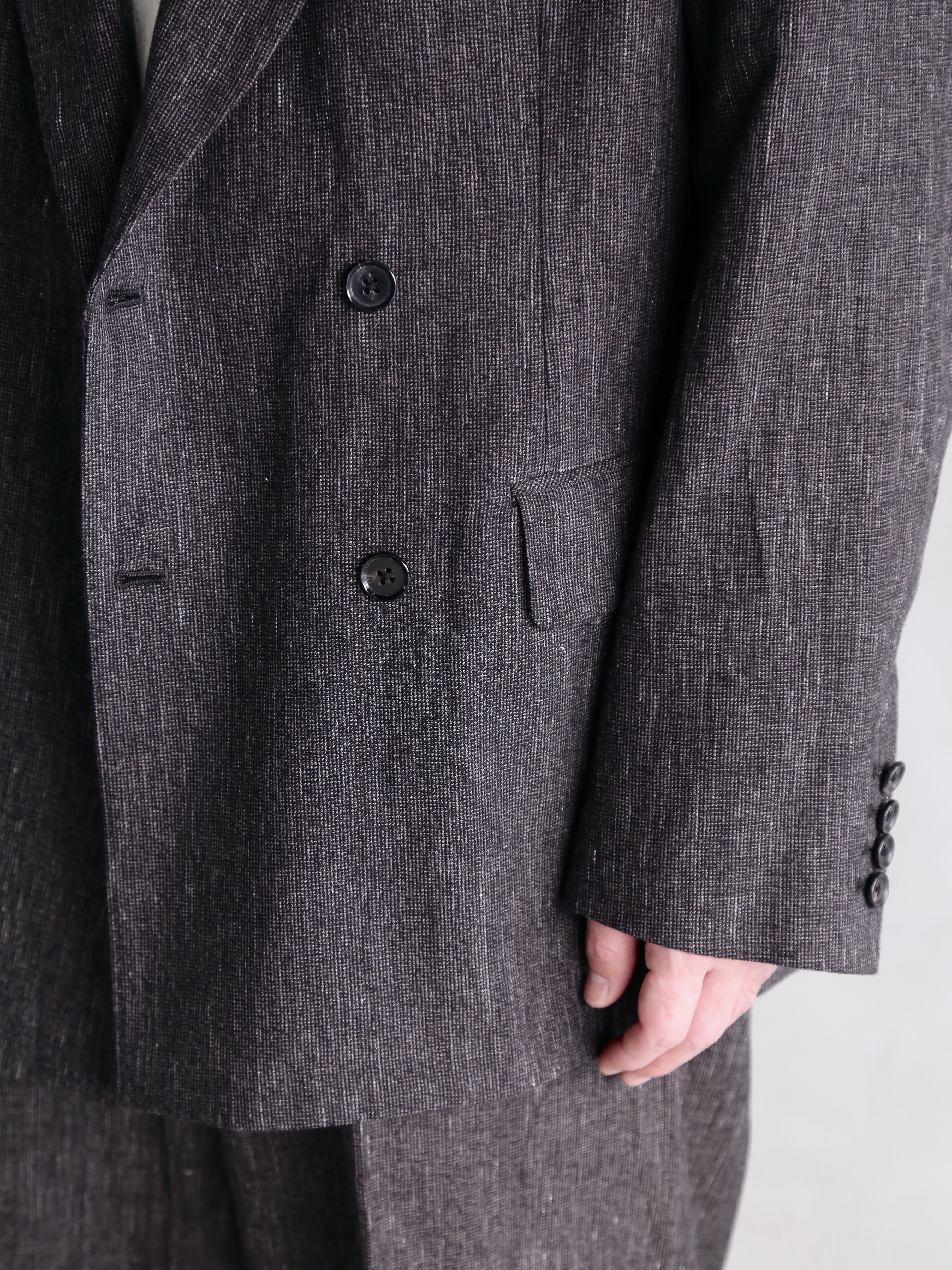 blurhms】Cotton Mix Nep Double-Breasted Jacket (Mens) – End on End.