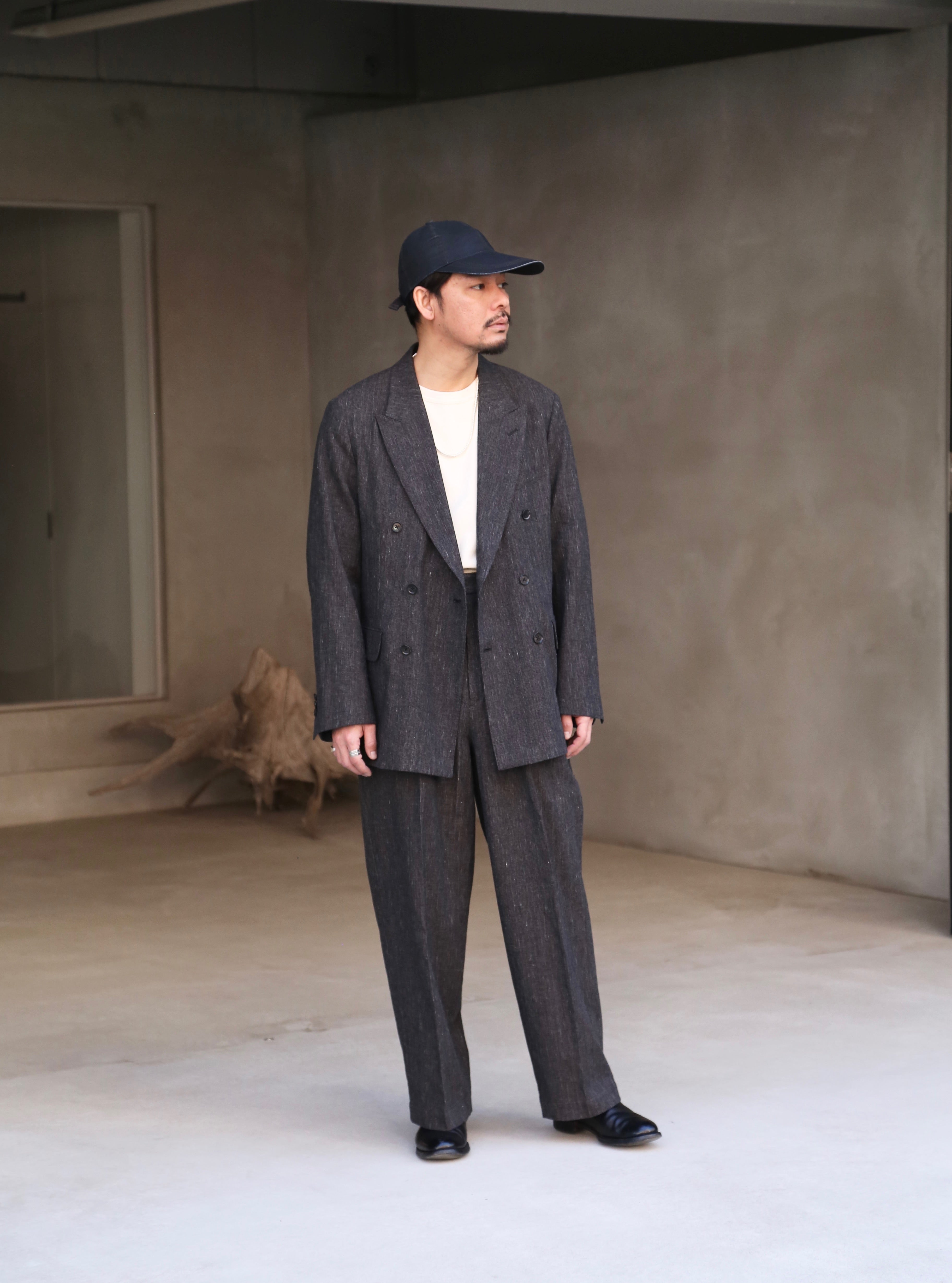 blurhms】Cotton Mix Nep Double-Breasted Jacket (Mens) – End on End.