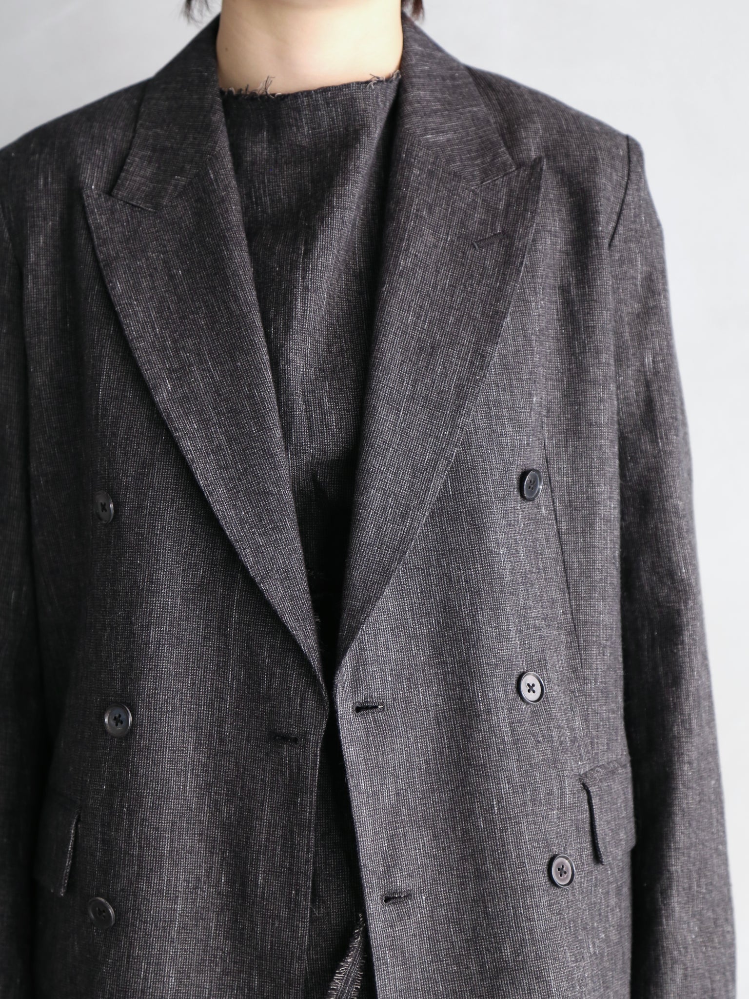 blurhms】Cotton Mix Nep Double-Breasted Jacket (Womens) – End on End
