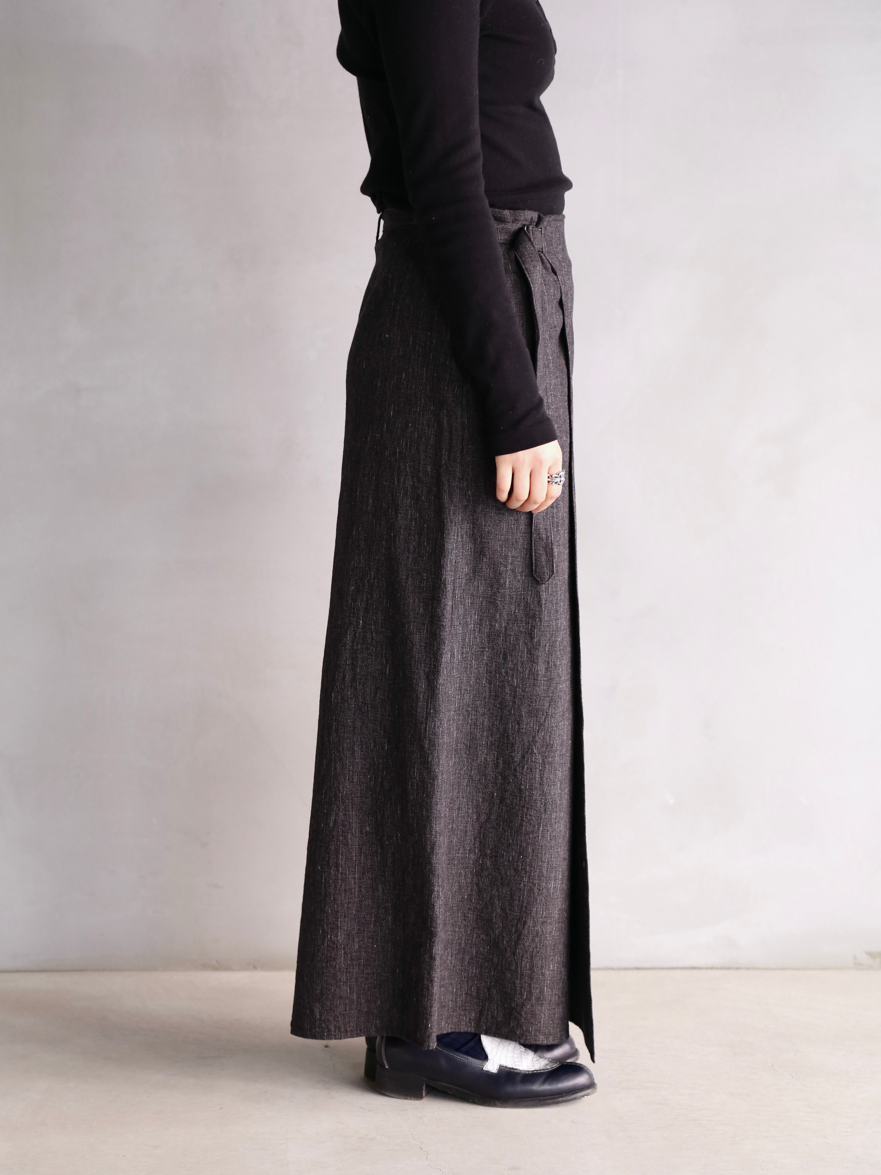 blurhms】Cotton Mix Nep Wrap Belted Skirt (Womens) – End on End.