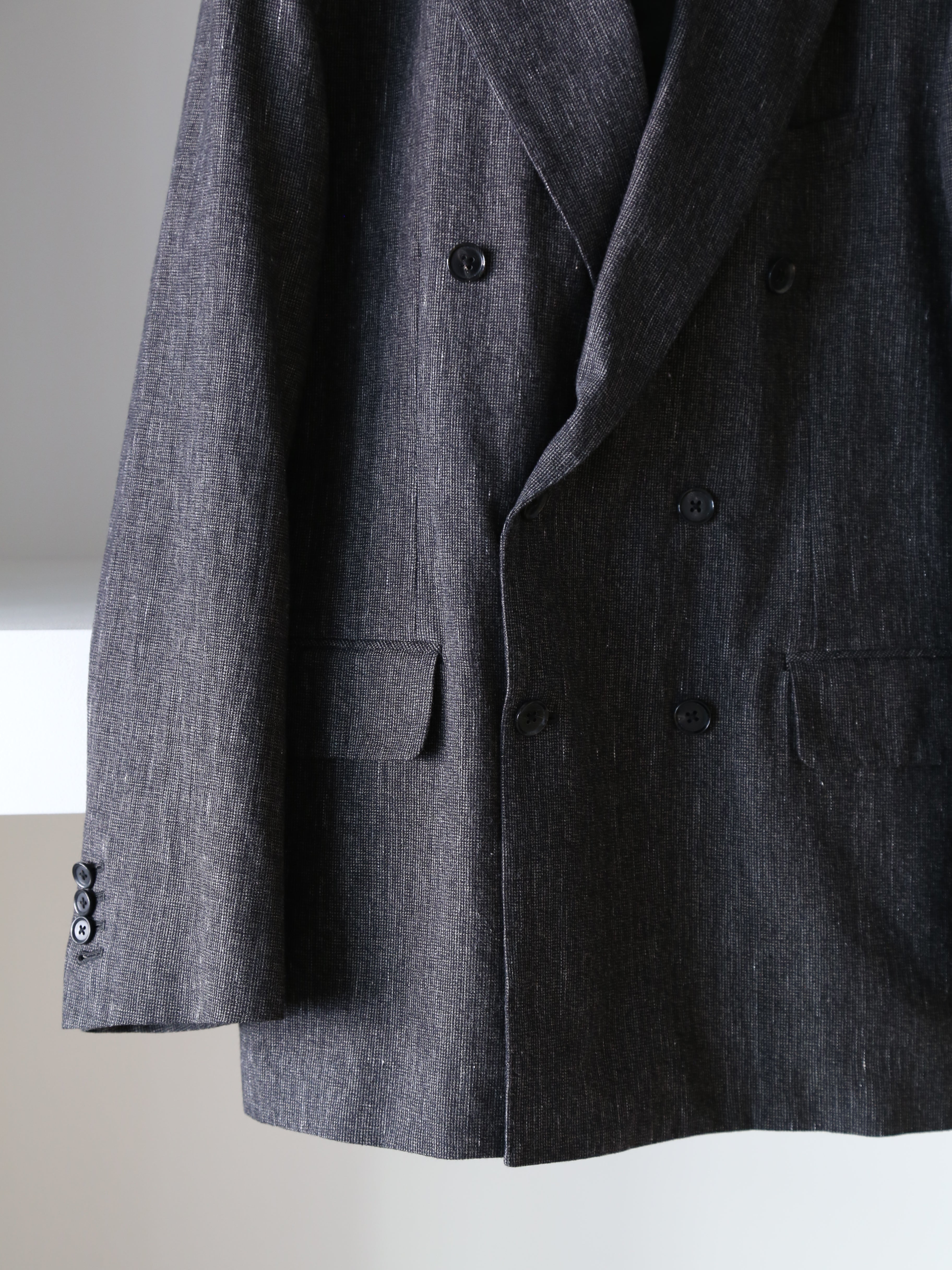 blurhms】Cotton Mix Nep Double-Breasted Jacket (Mens) – End on End.