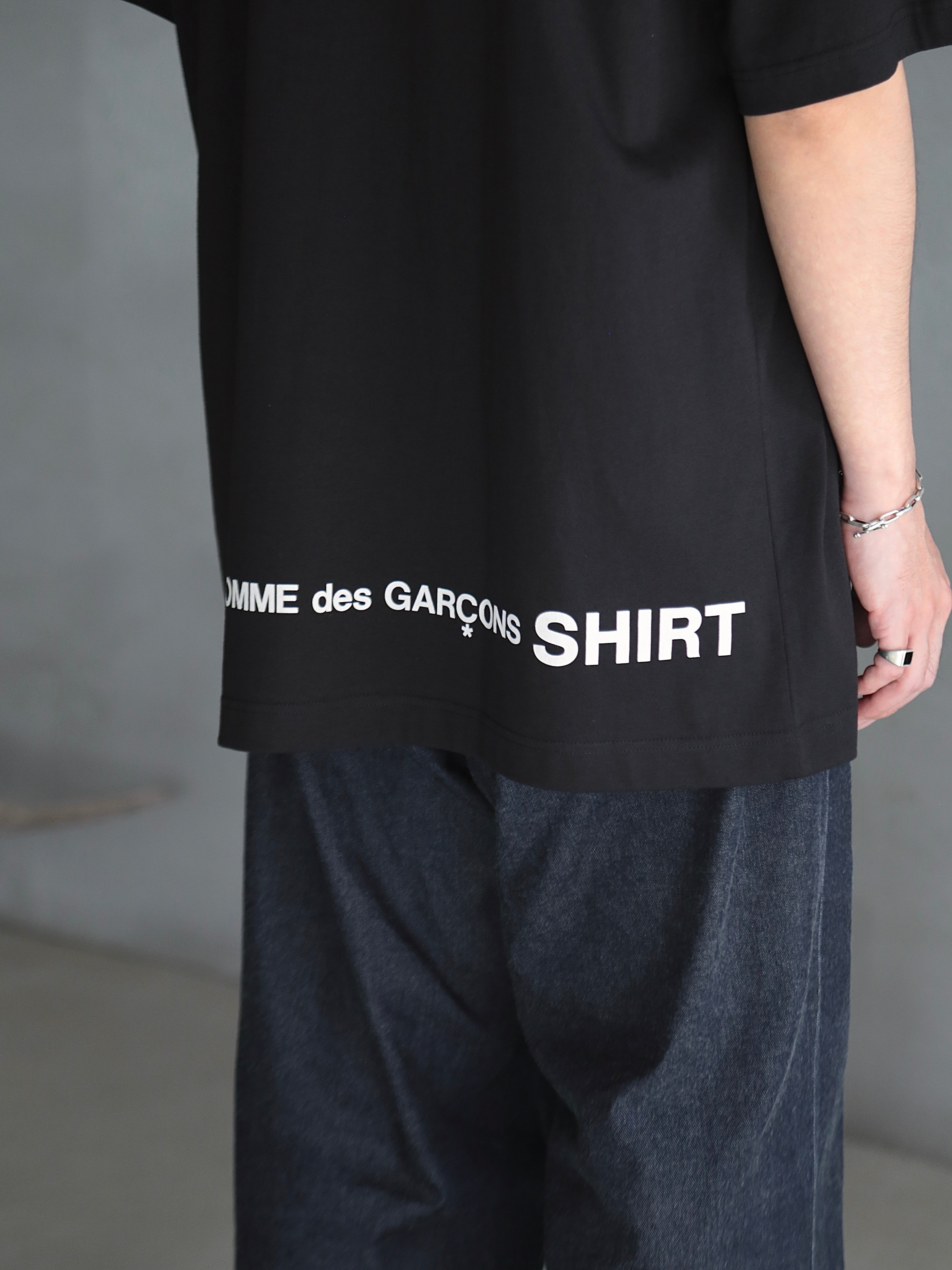 COMME des GARCONS SHIRT】printed cotton jersey OVERSIZED T Shirt