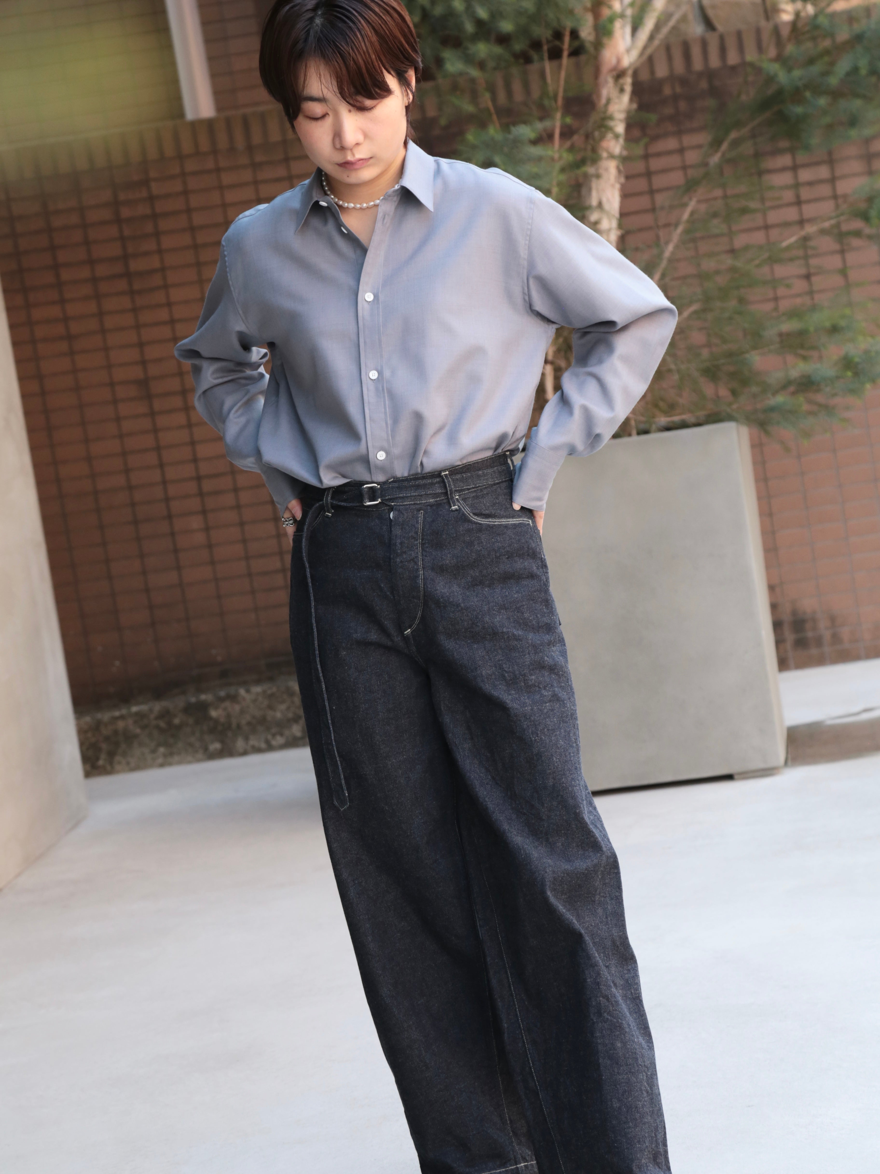blurhms】12.9oz Denim Bias Belted Pants (Womens) – End on End.