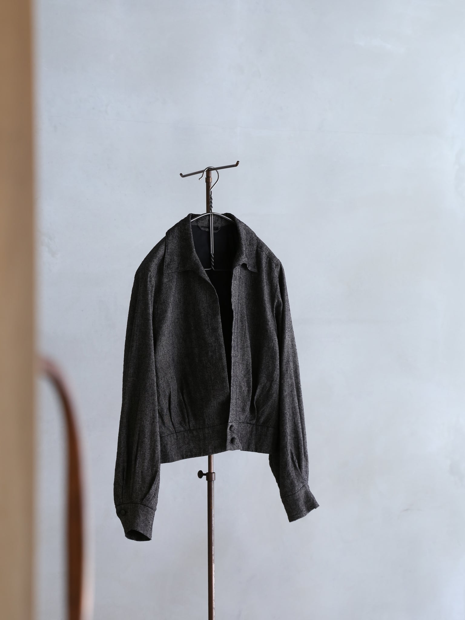 Silk Linen Hem Button Skipper